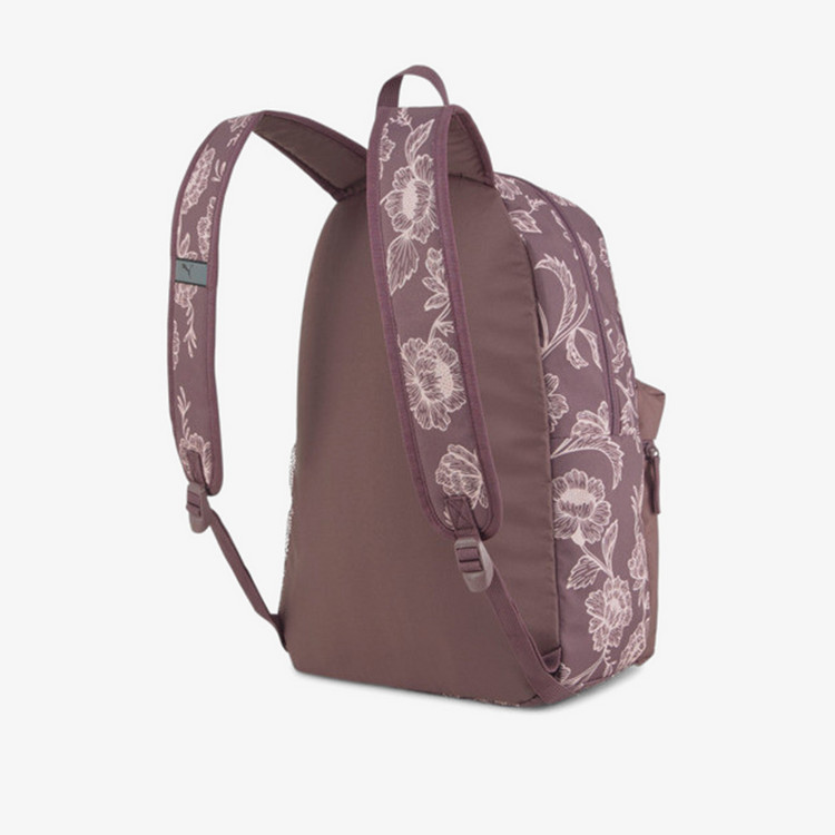 Puma All-Over Floral Print Backpack with Adjustable Shoulder Straps