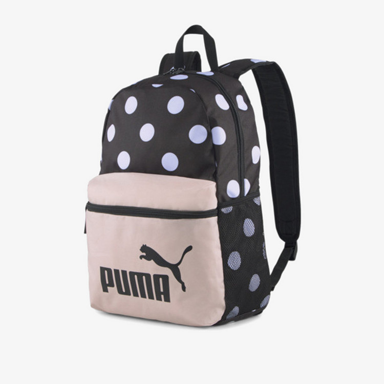 Puma All-Over Polka Dot Print Backpack with Adjustable Shoulder Straps