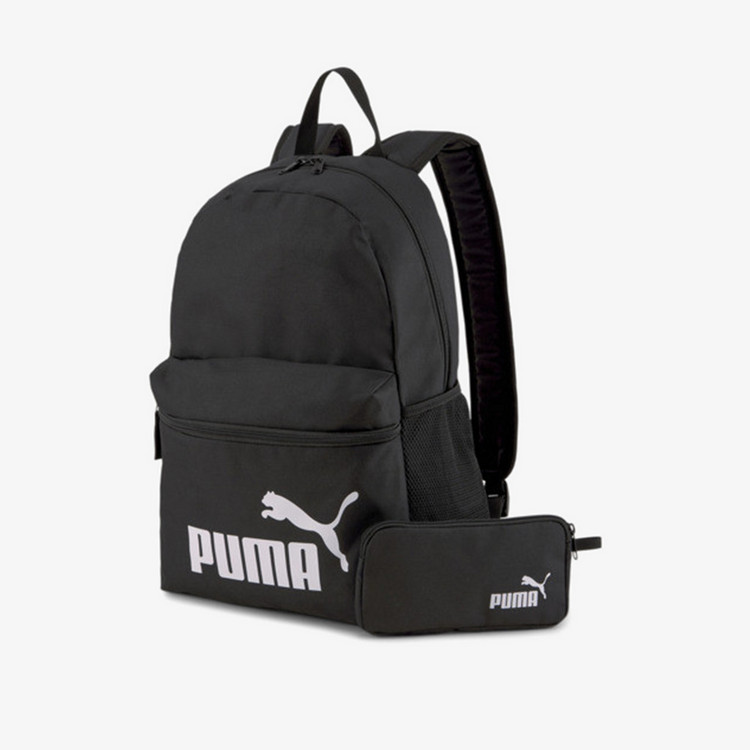 Puma Phase Logo Print Backpack with Zip Closure