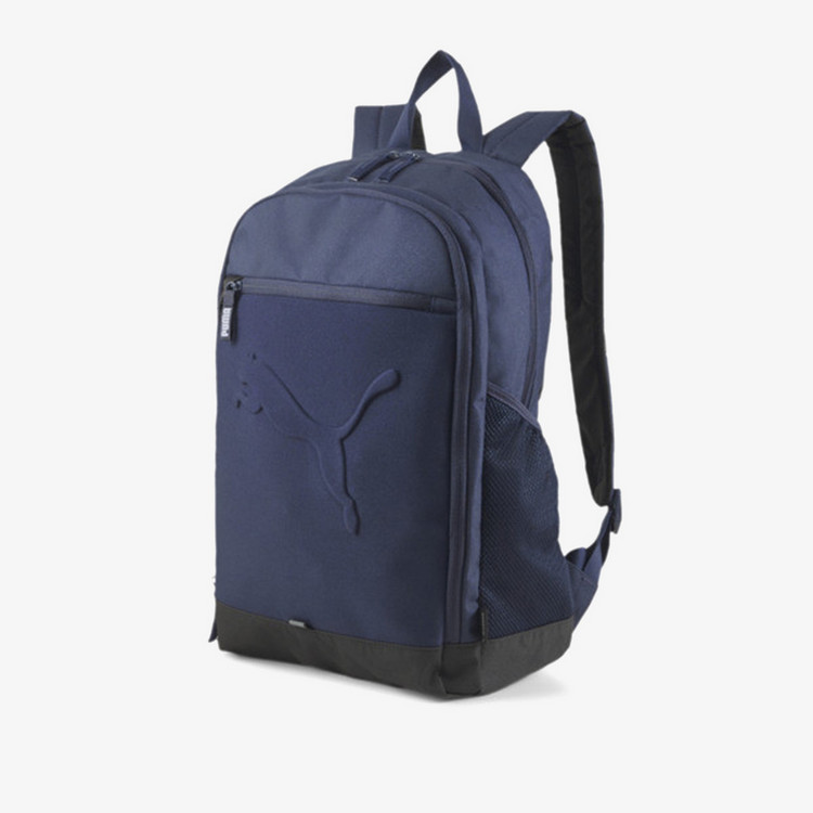 Puma Logo Embossed Backpack with Adjustable Straps and Zip Closure