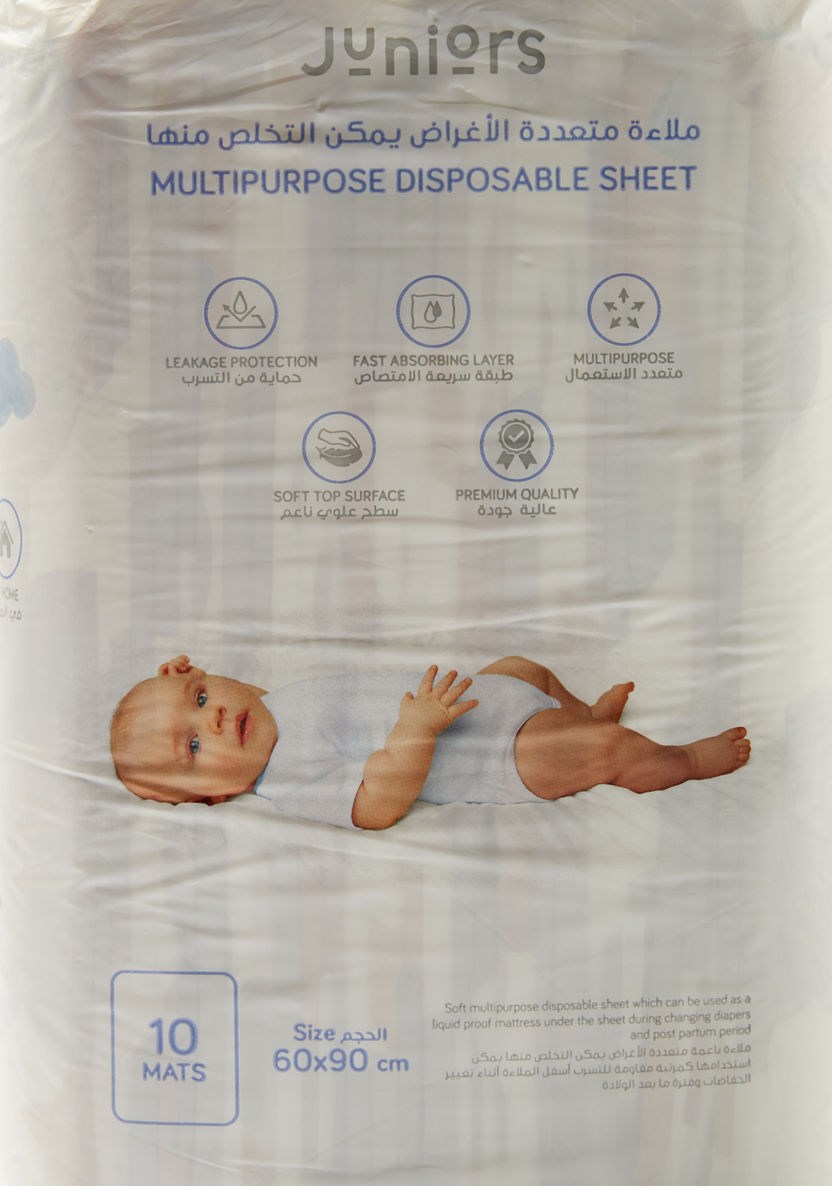 Juniors 10-Piece Multi-Purpose Disposable Sheet Set - 60x90 cms-Diaper Accessories-image-2