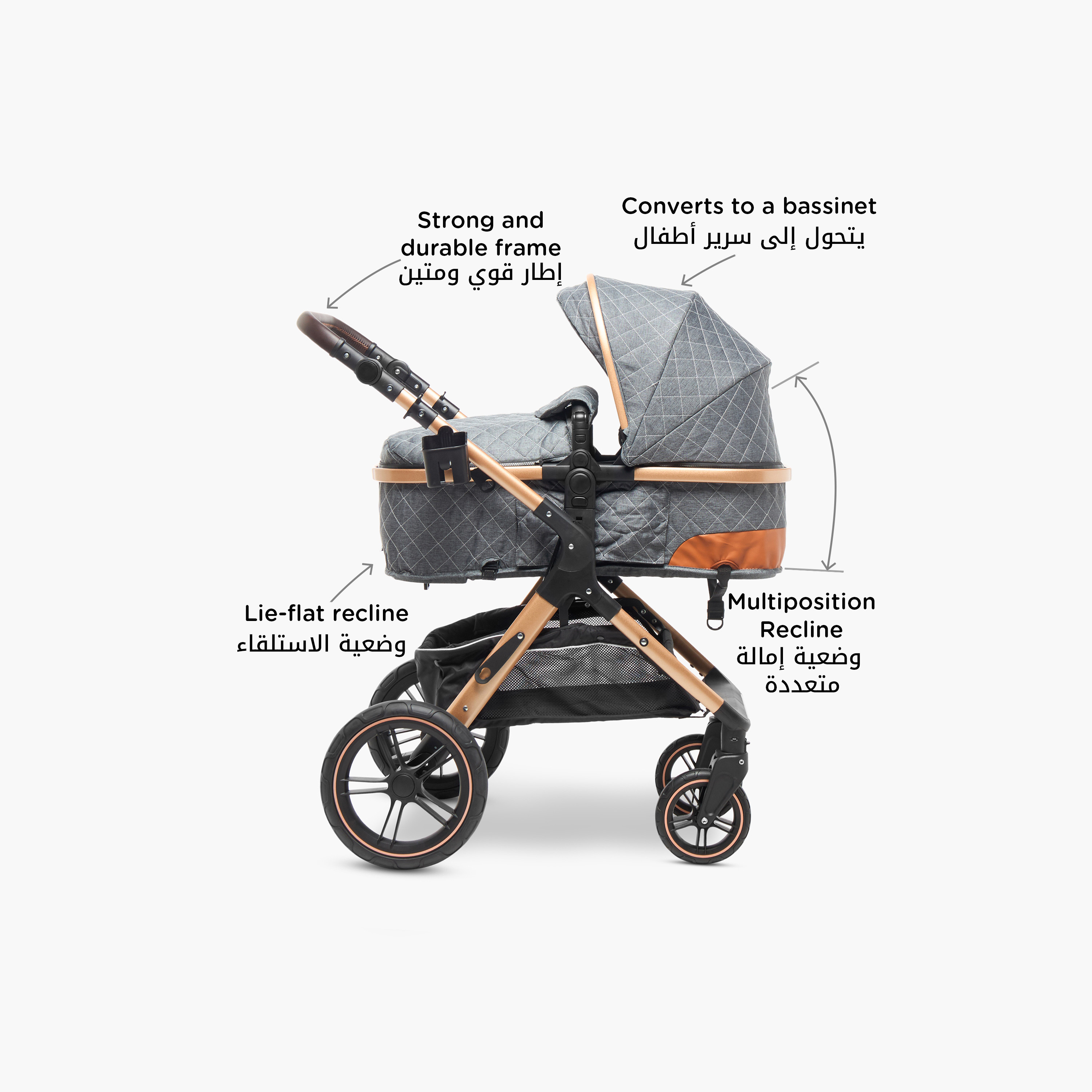 Juniors Anton Stroller with Push Button Folding System, Metal Frame and Wheel Lock-baby-gear-strollersandprams-strollers-image-5