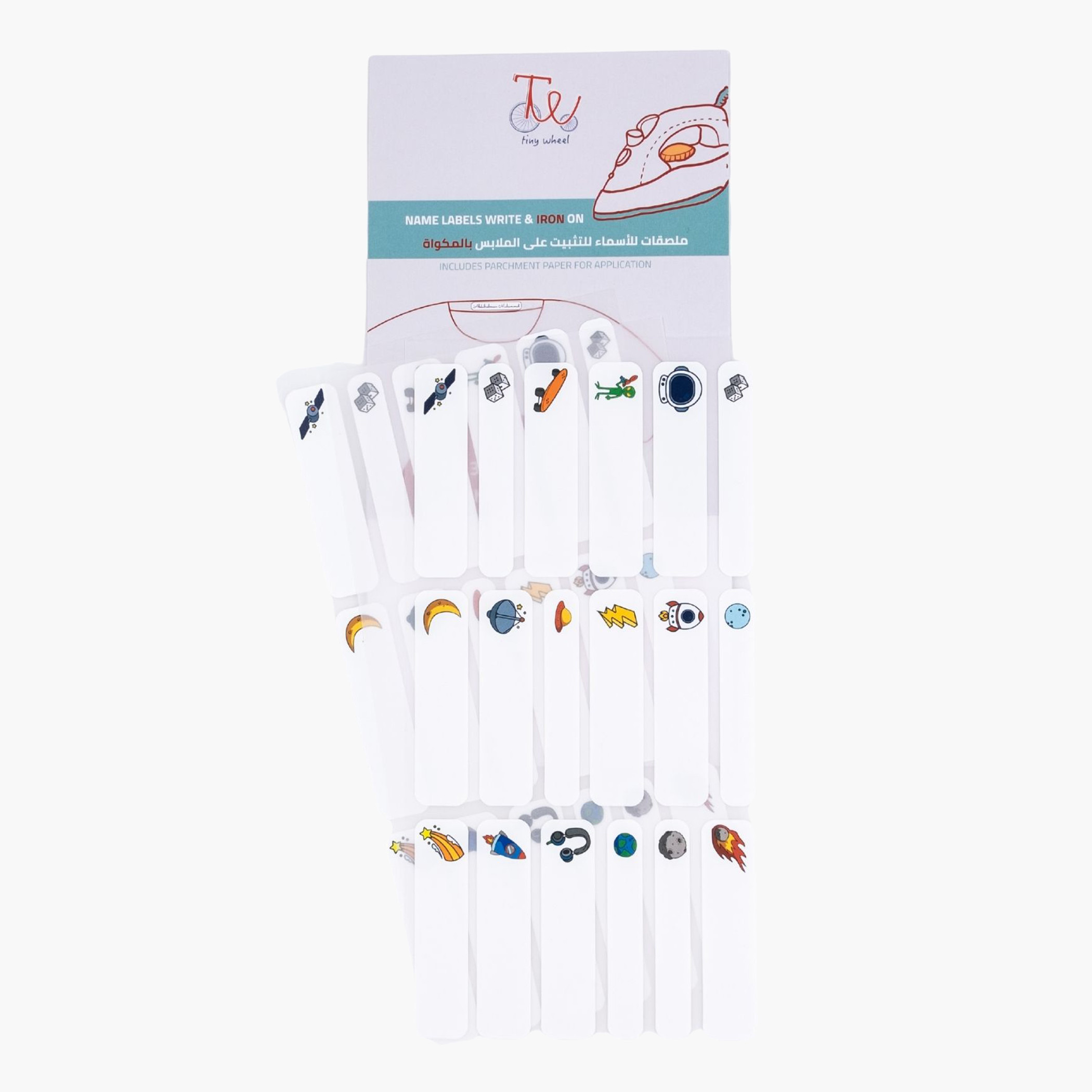 مجموعة ملصقات اسماء آيرون أون 36 قطعة من تايني ويلز-school-stationery-accessories-image-2