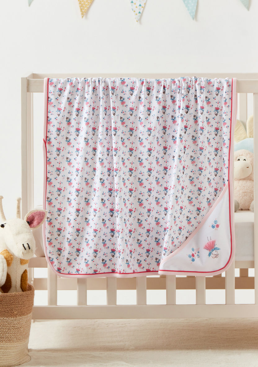 Juniors Princess Print Receiving Blanket with Hood - 80x80 cms-Receiving Blankets-image-0