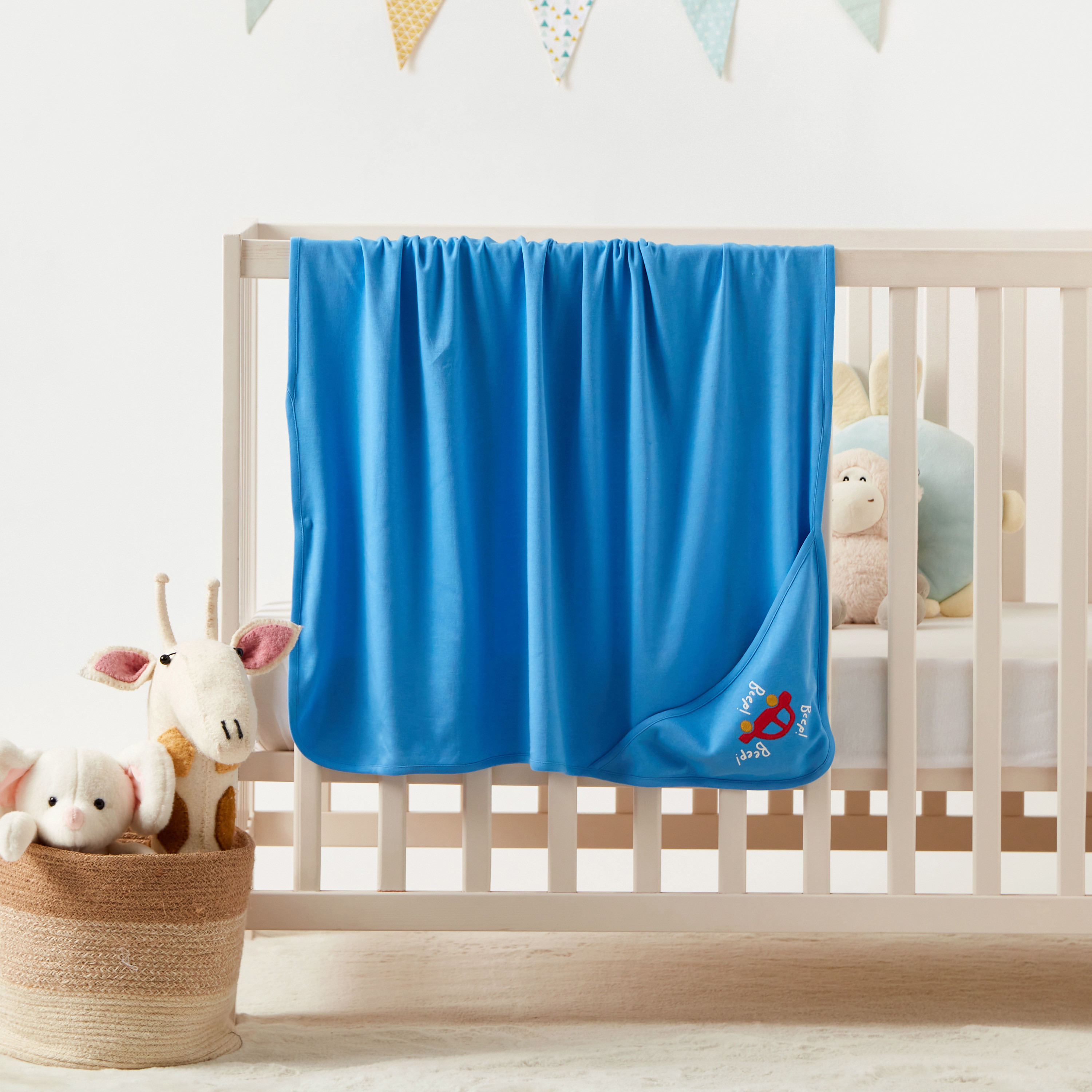 Juniors Solid Receiving Blanket with Hood - 80x80 cms-baby-nursery-blanketsandswaddles-receivingblankets-image-1