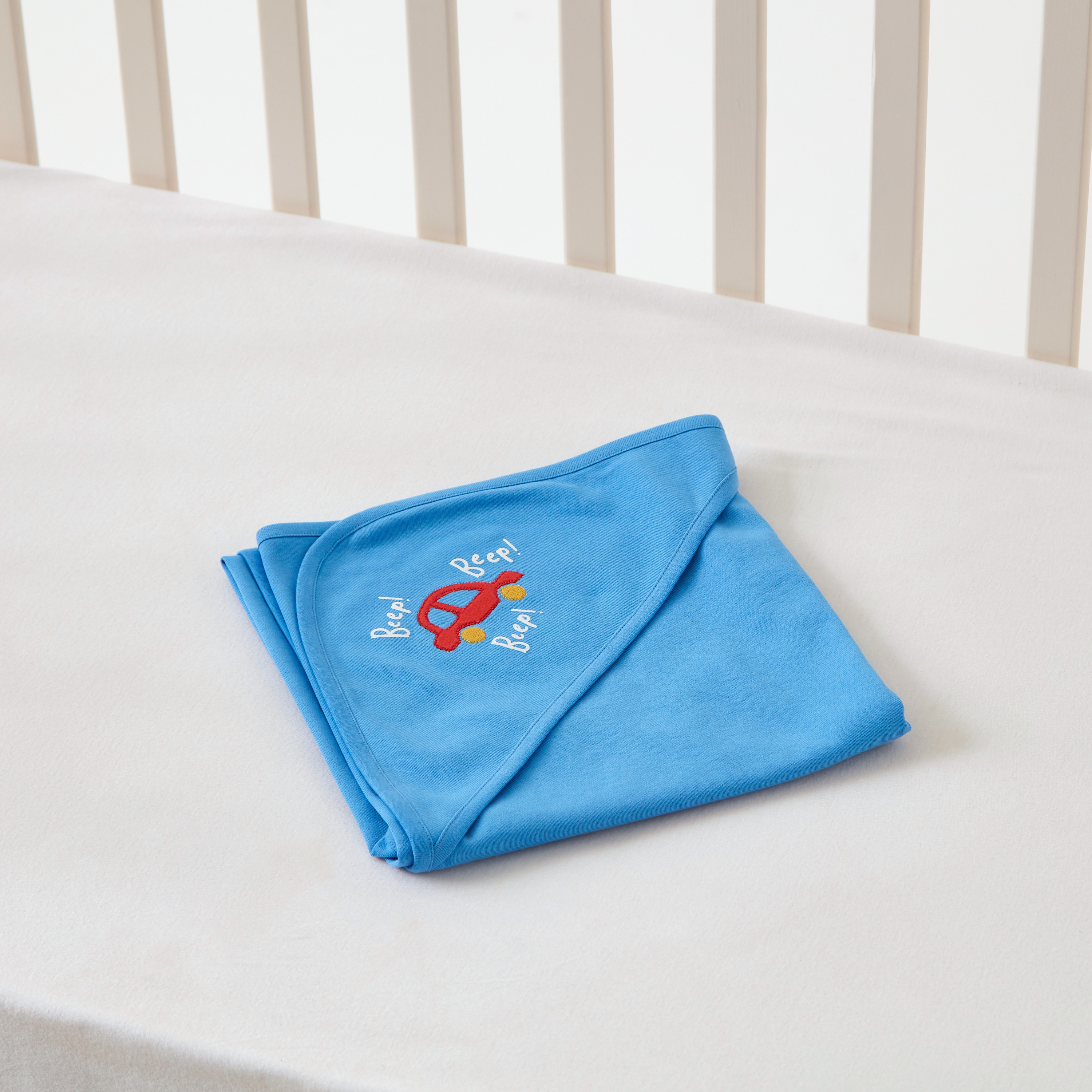 Juniors Solid Receiving Blanket with Hood - 80x80 cms-baby-nursery-blanketsandswaddles-receivingblankets-image-4