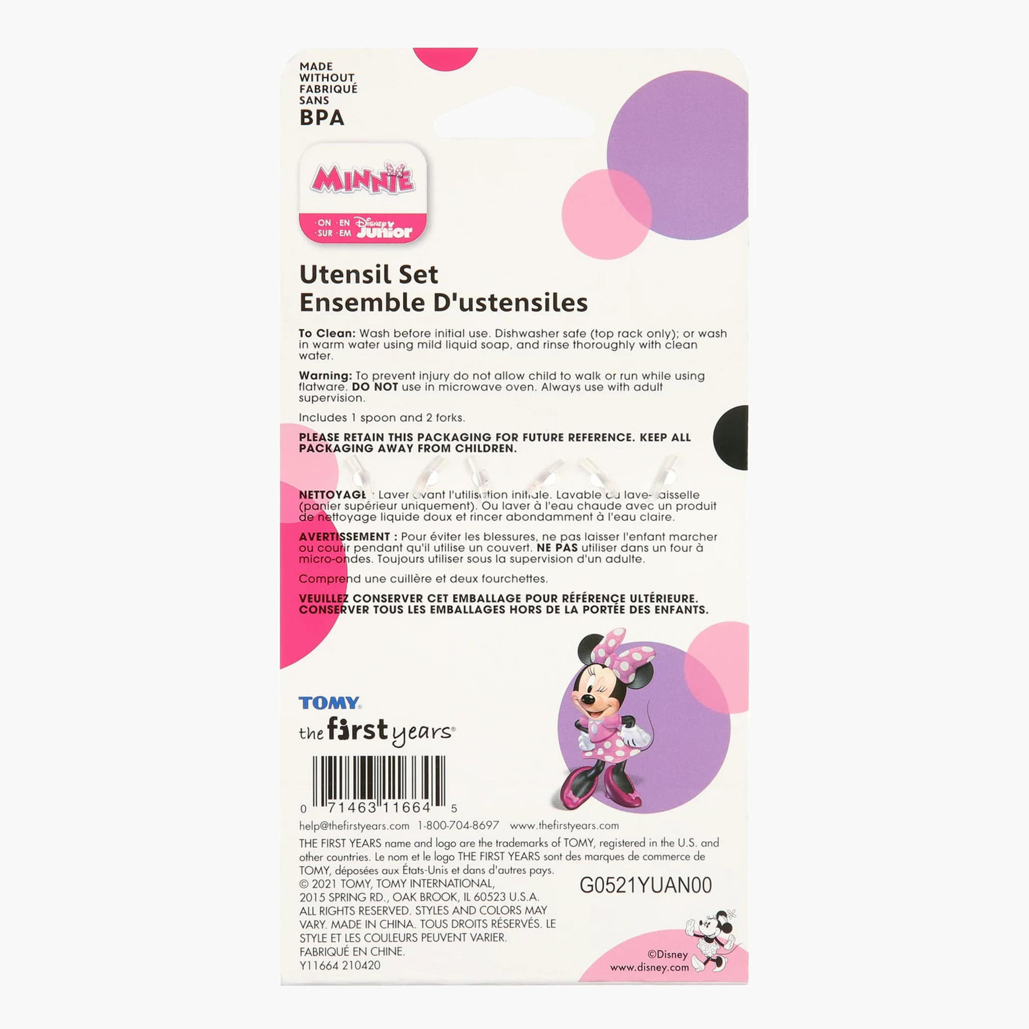 The First Years Minnie Mouse Print 3-Piece Spoon and Fork Set-baby-feeding-mealtimeessentials-image-4