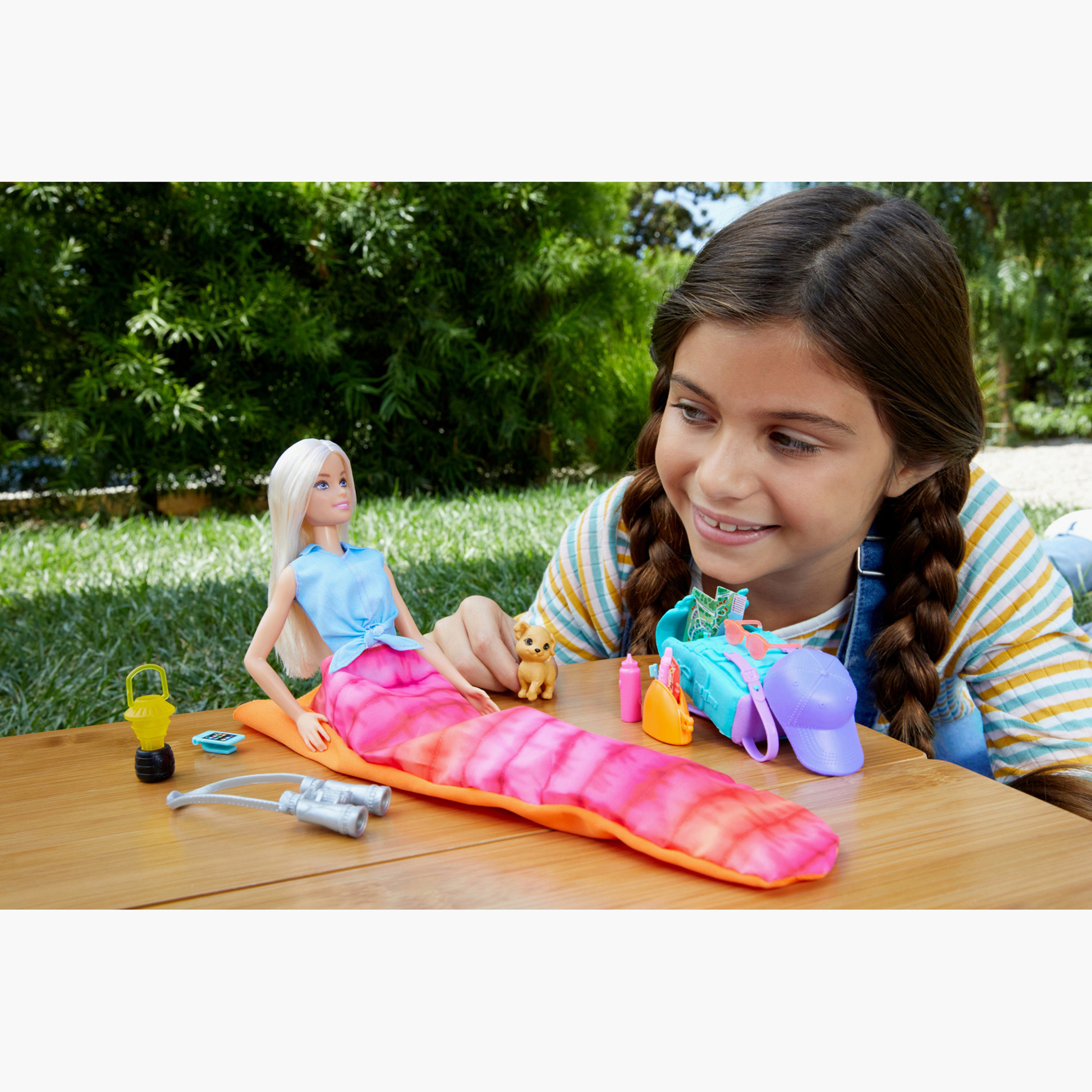 Camping barbie cheap doll