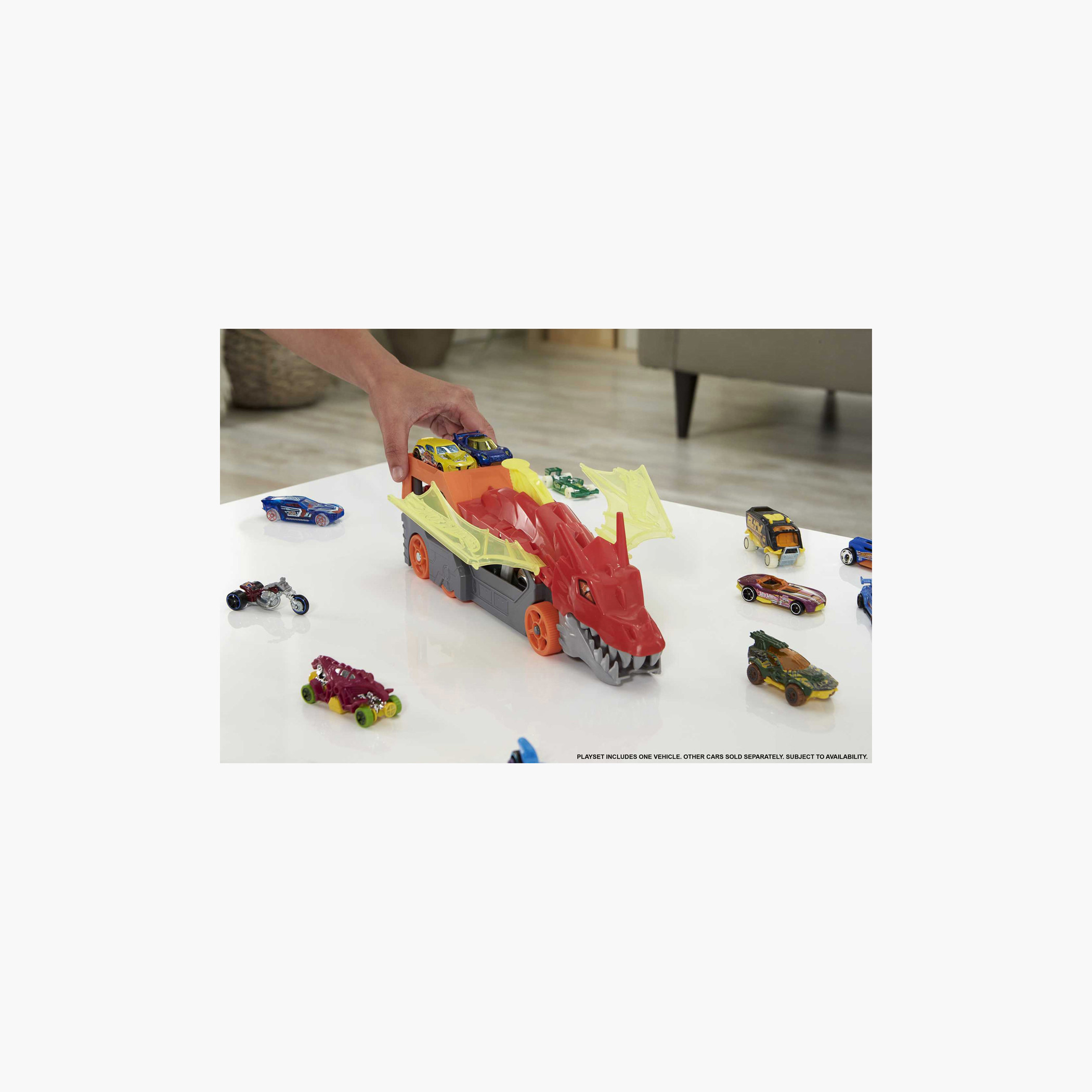 Hot Wheels City Toy Car Track Set, Dragon Launch Transporter & 1:64 Scale Car-toys-playfigures-actionplaysets-image-2