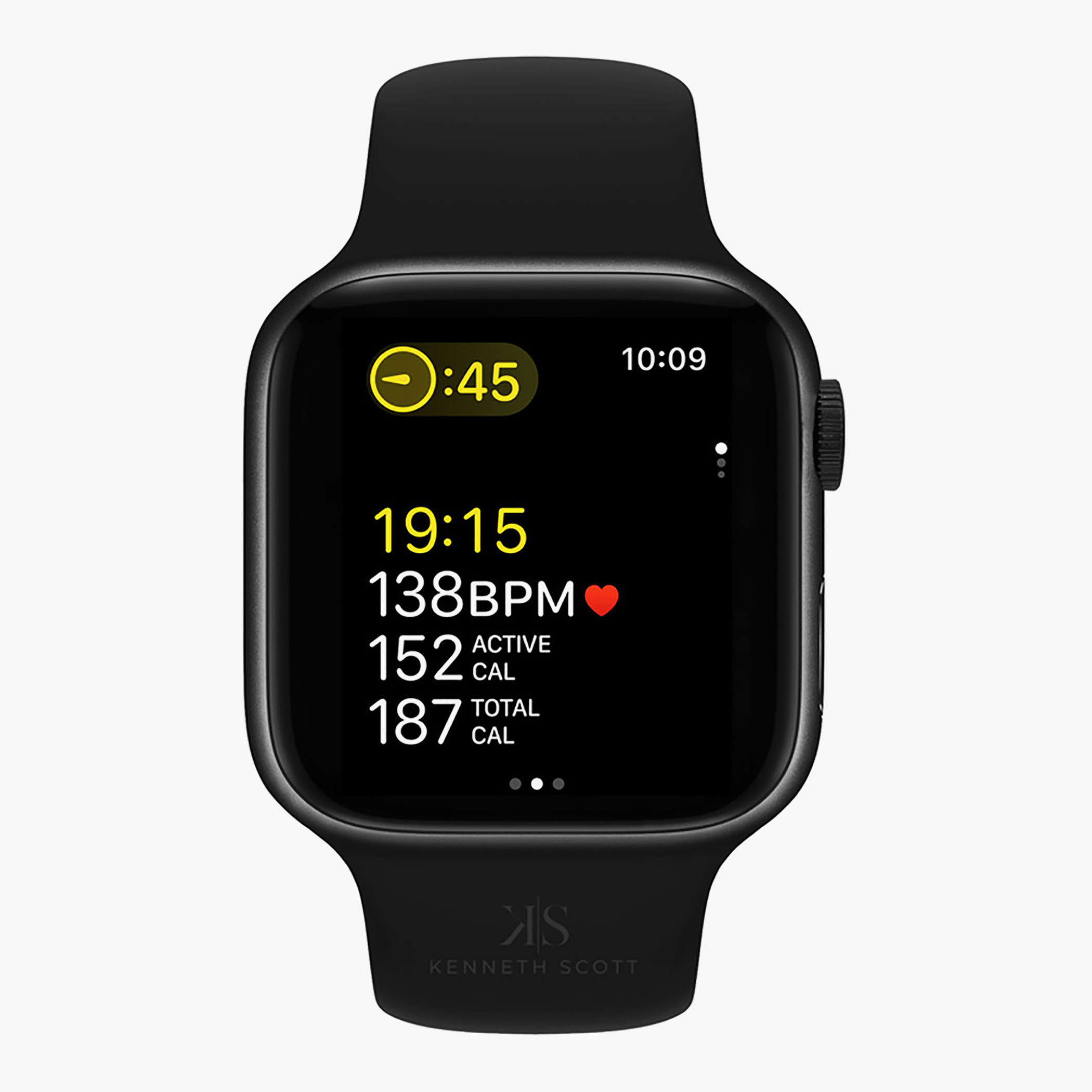 Kenneth Scott Unisex Black Silicone Strap Smart Watch - KS-HW57-electronics-smartwatches-image-1