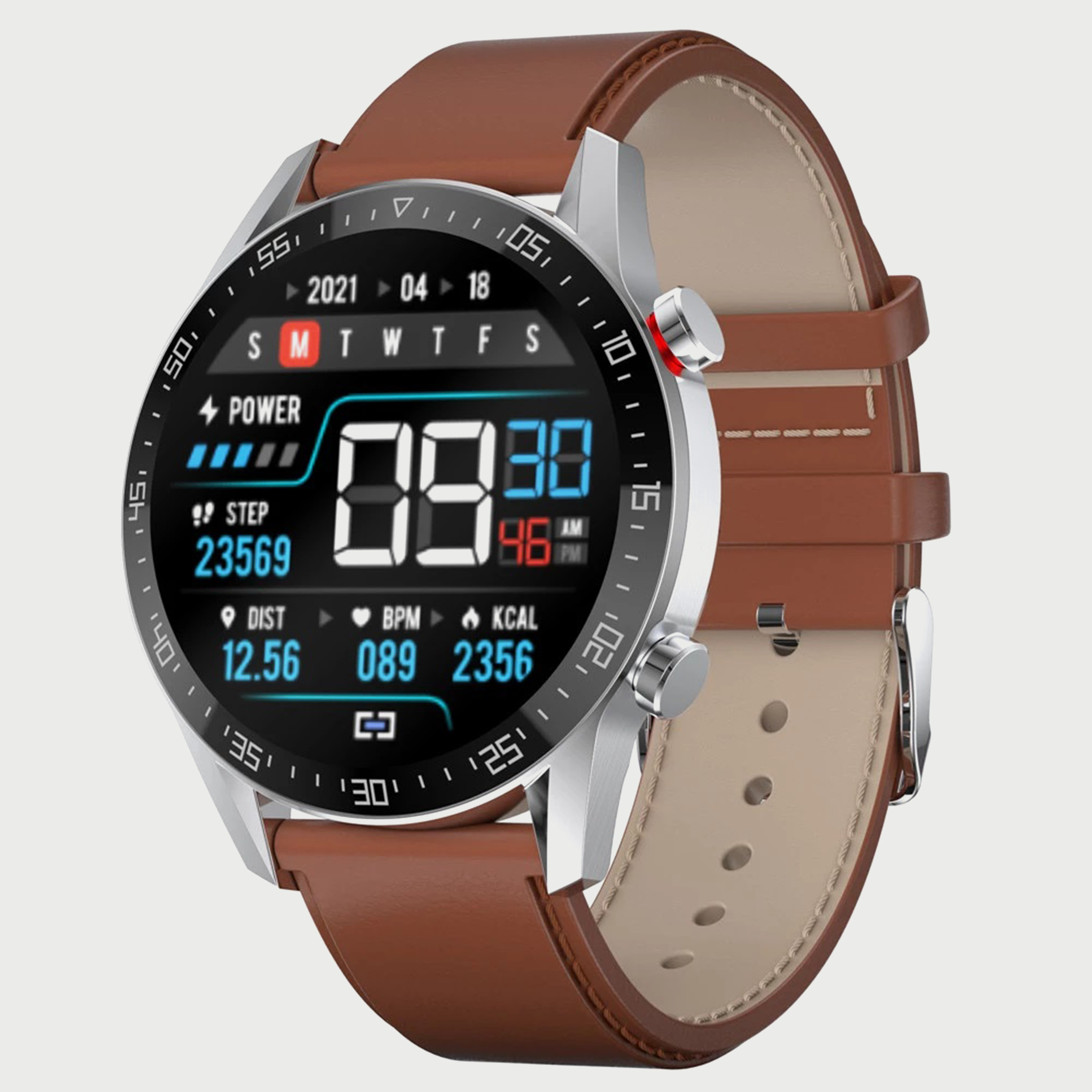Kenneth Scott Unisex Brown Strap Smart Watch - KS-SK7PLUS-electronics-smartwatches-image-1
