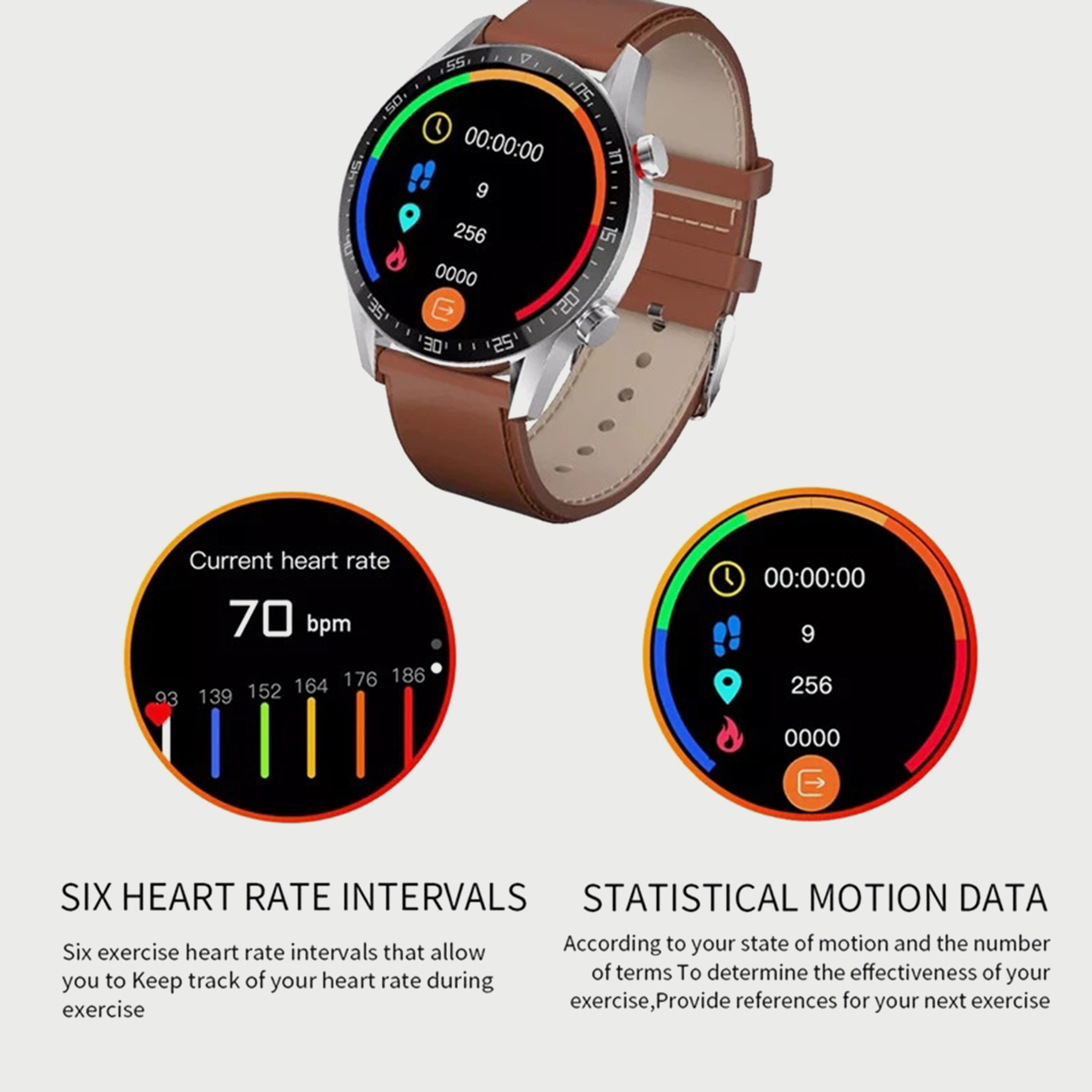 ساعة ذكية بسوار بني للجنسين من كينيث سكوت - KS-SK7PLUS-electronics-smartwatches-image-3
