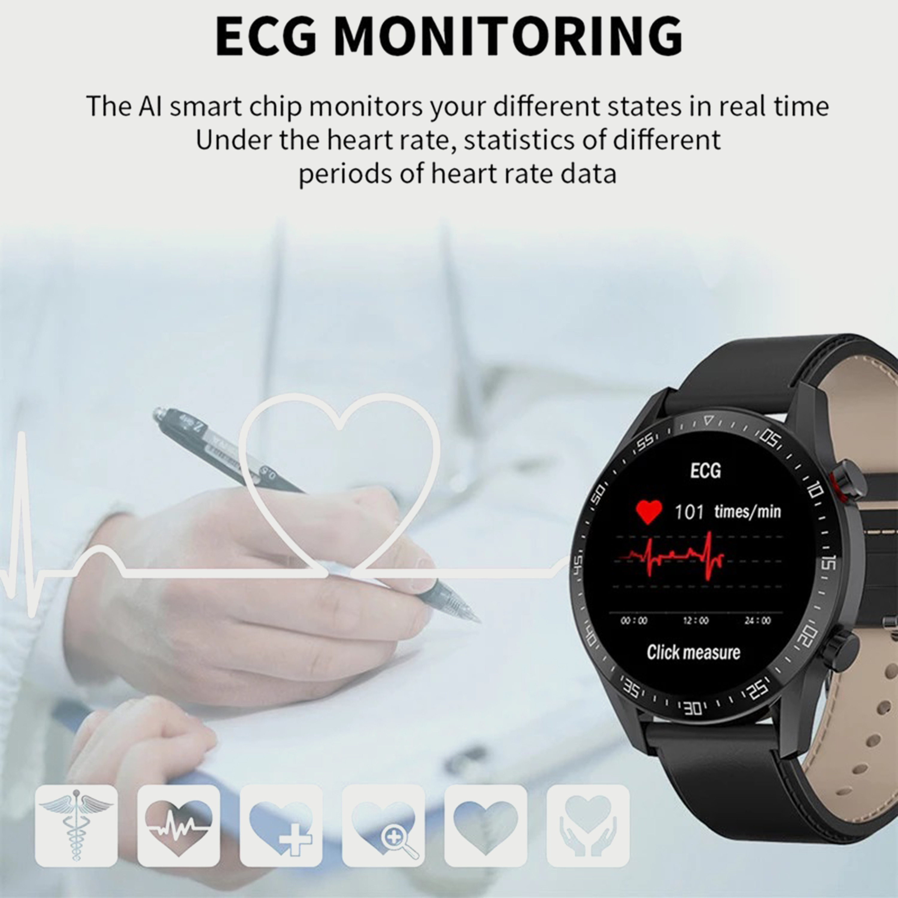 ساعة ذكية بسوار بني للجنسين من كينيث سكوت - KS-SK7PLUS-electronics-smartwatches-image-4