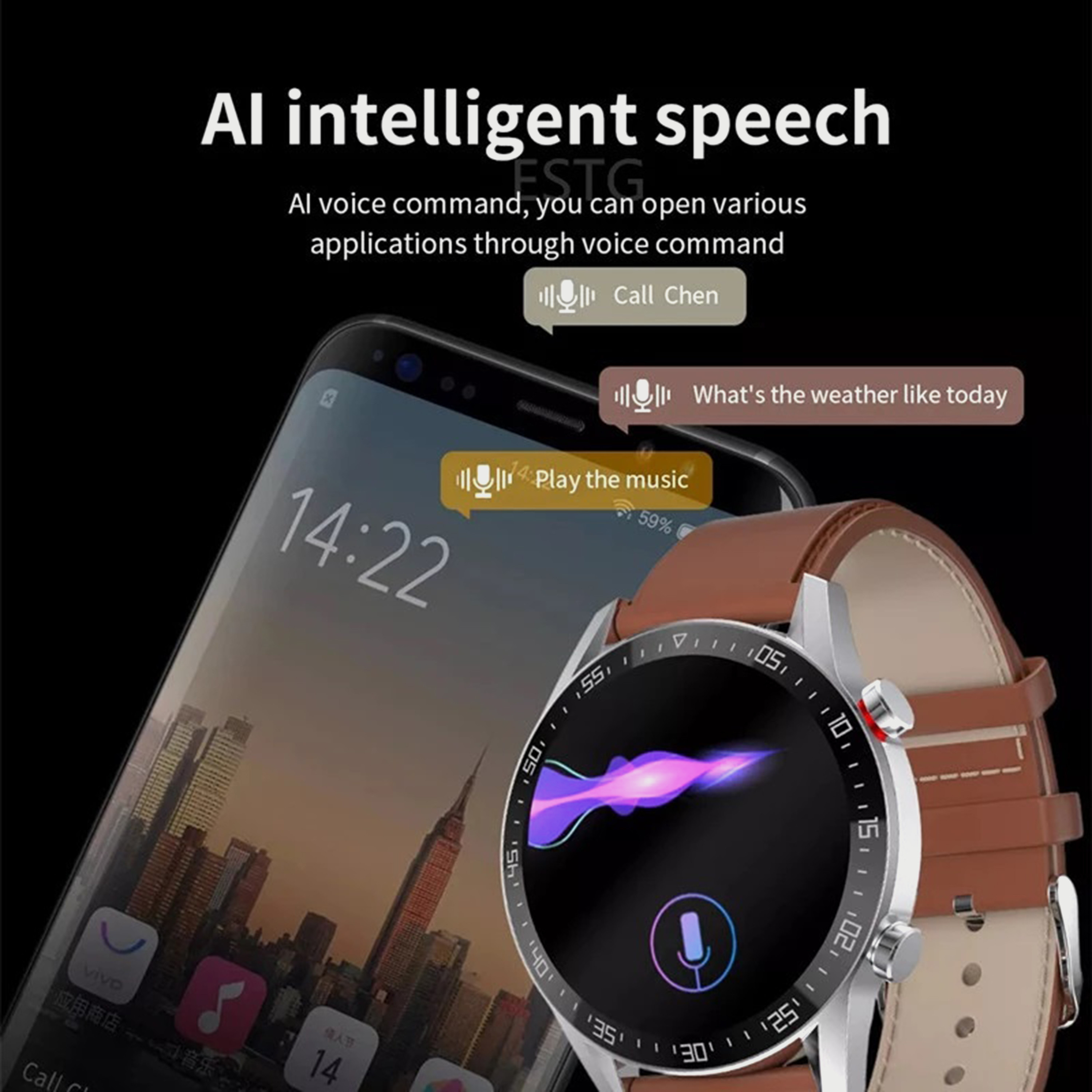Kenneth Scott Unisex Brown Strap Smart Watch - KS-SK7PLUS-electronics-smartwatches-image-5
