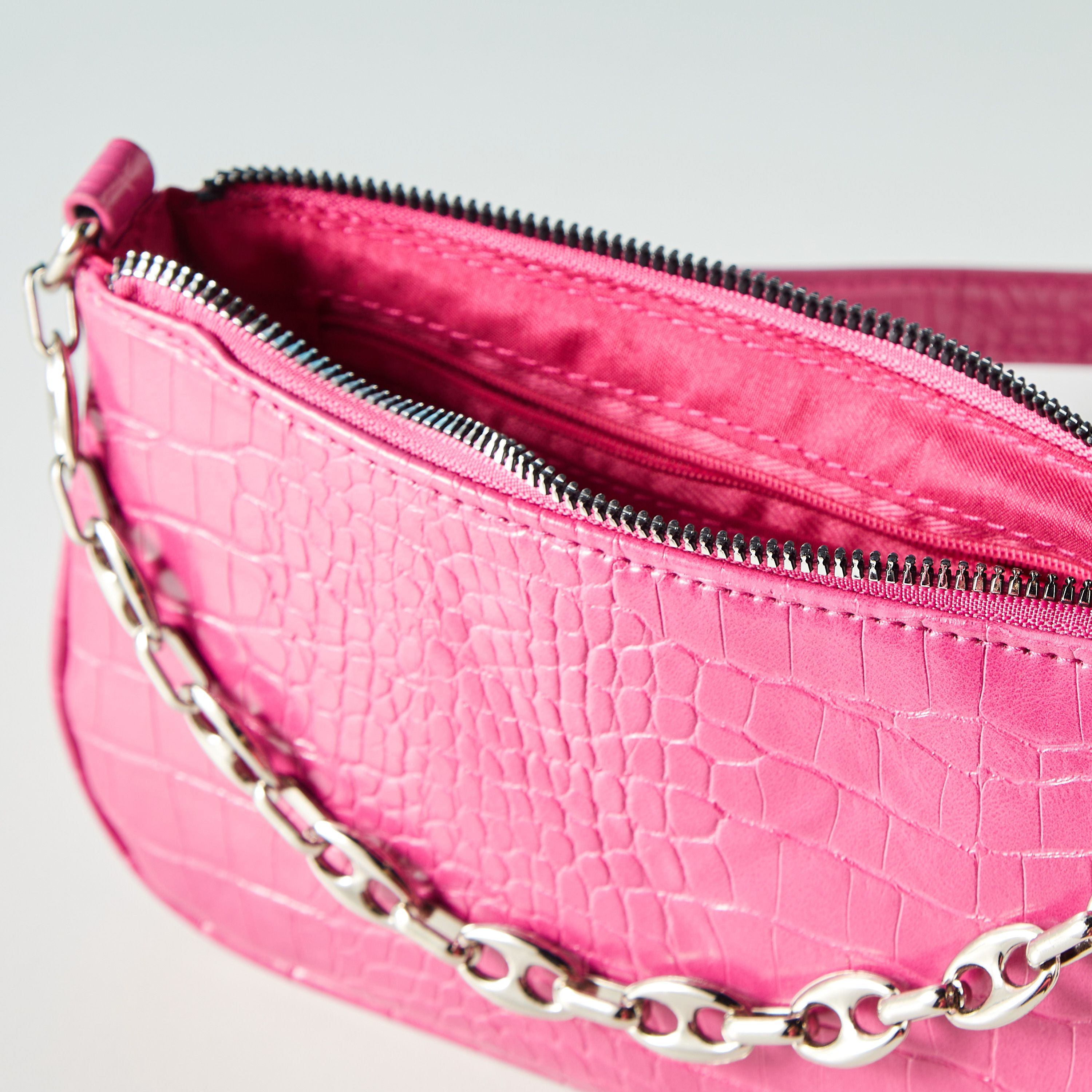 Mistotes Textured Baguette Bag with Zip Closure-women-bagsandwallets-handbags-image-4
