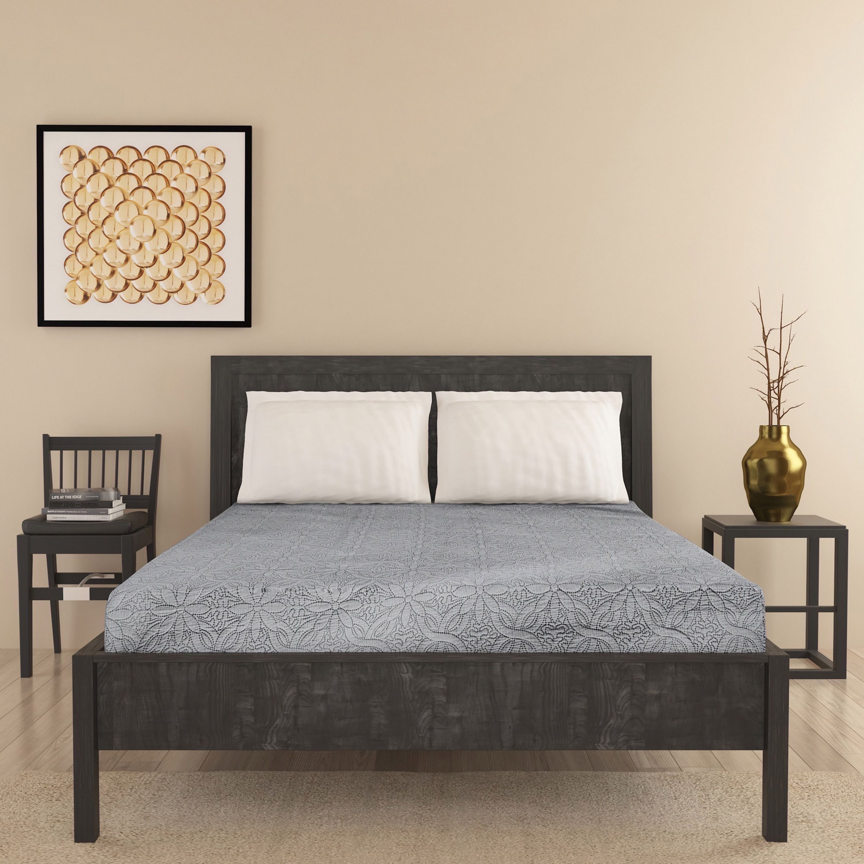 شرشف سرير كينج بتطريز أزهار - 220x240 سم-household-bedding-comfortersandbedspreads-bedspreads-image-2