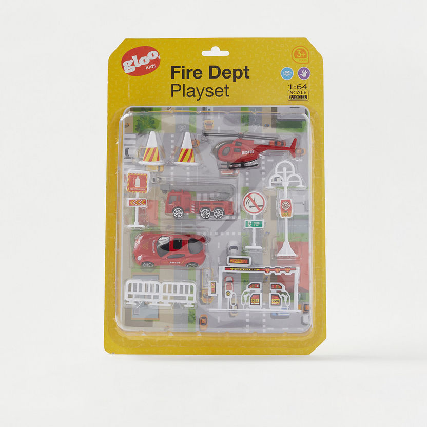 Gloo Fire Dept Playset-Scooters and Vehicles-image-0