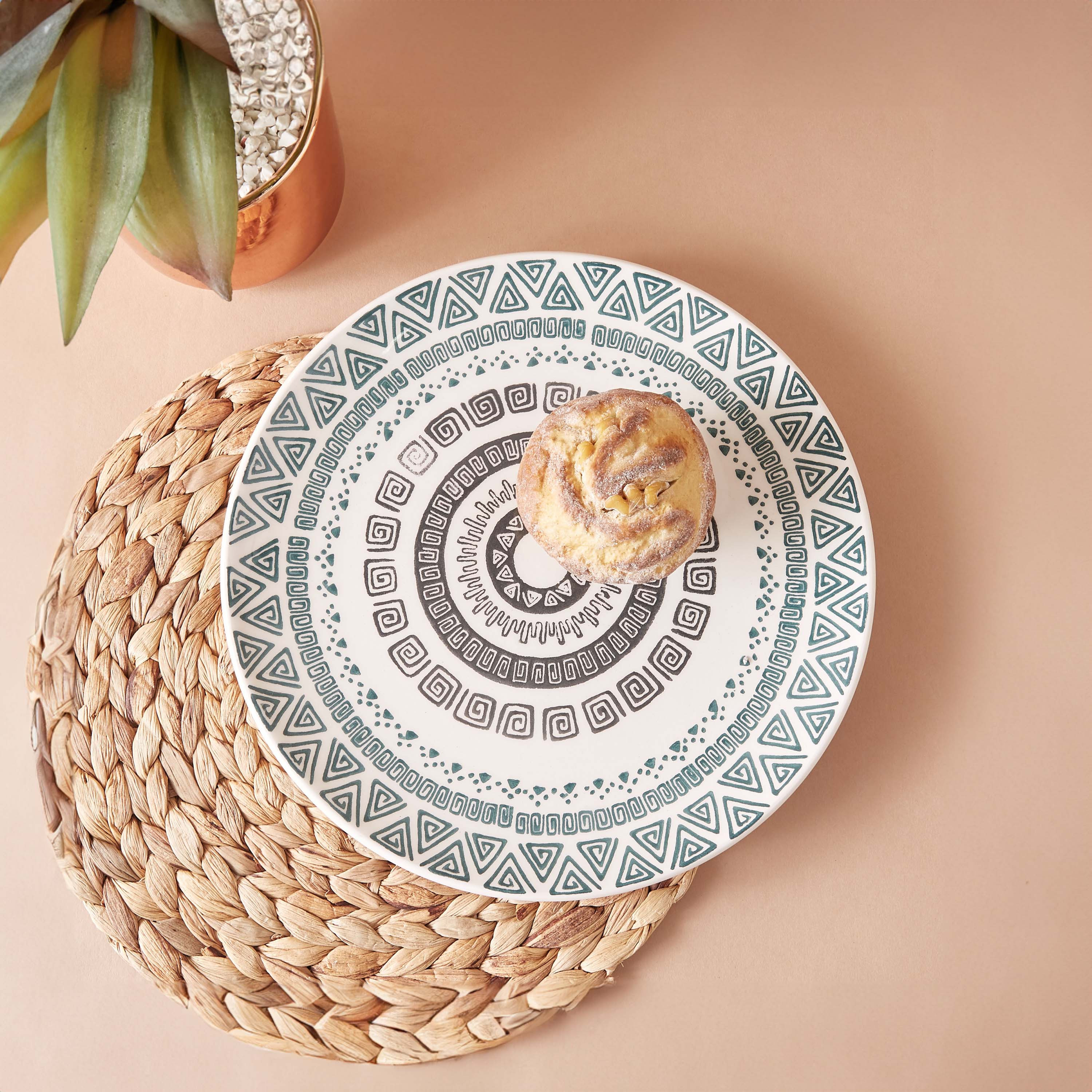 Buy Boho Print Round Ceramic Dinner Plate 26 cms Online Centrepoint UAE