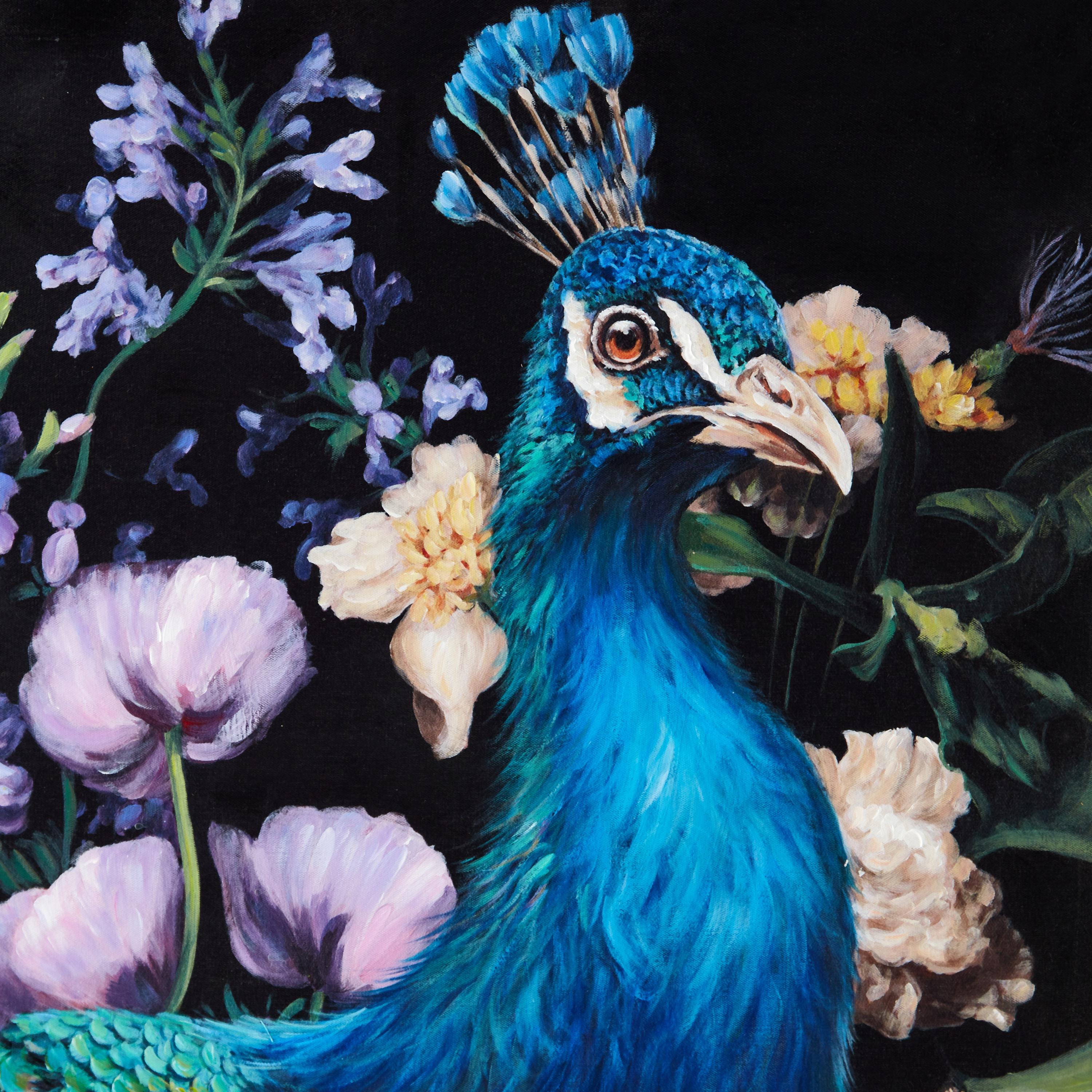 Peacock Print Wall Art - 100x70x4 cms-household-walldecorandmirrors-wallart-image-4
