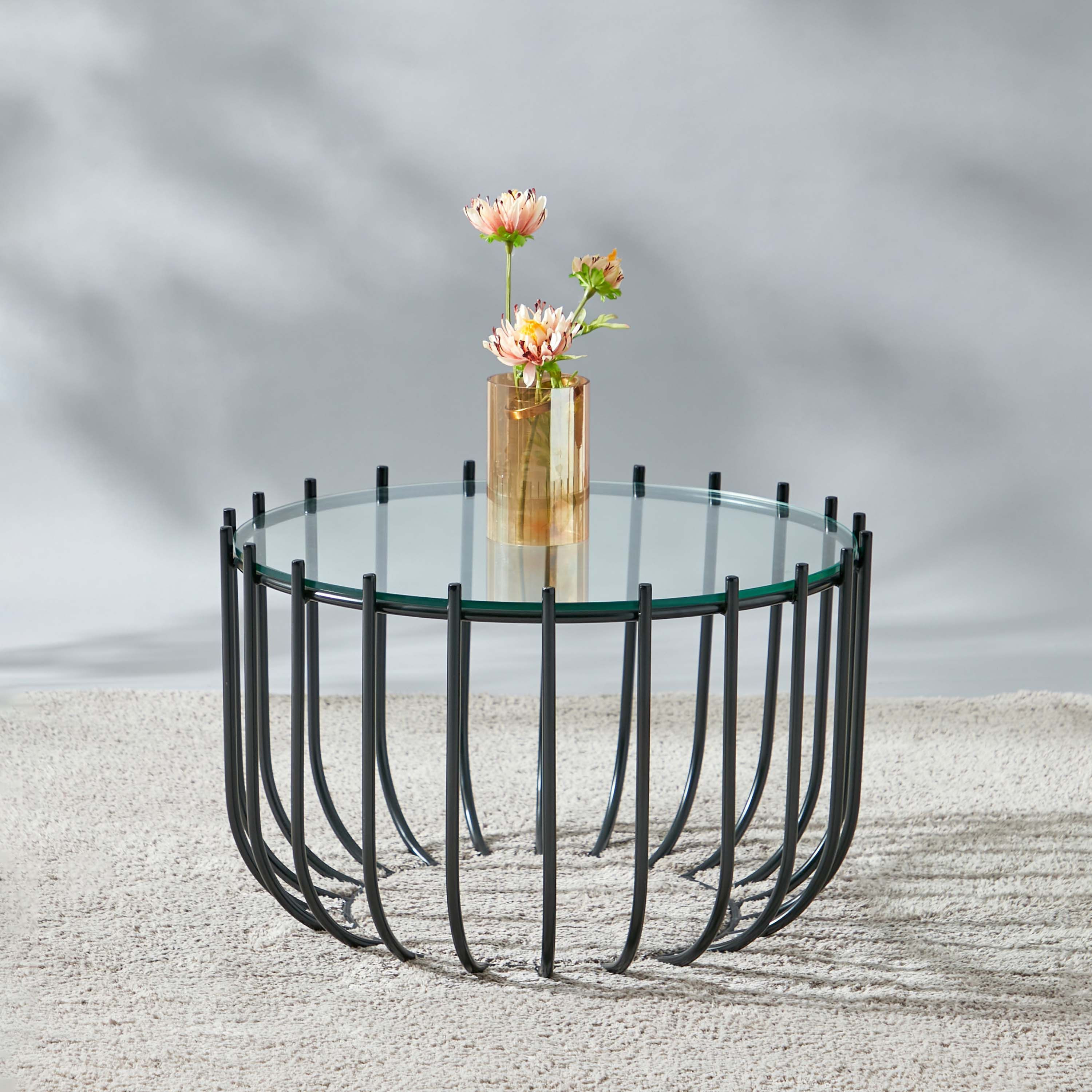 Solid Glass Top Coffee Table - 64x64x40 cms-furniture-livingroom-coffeetables-image-1