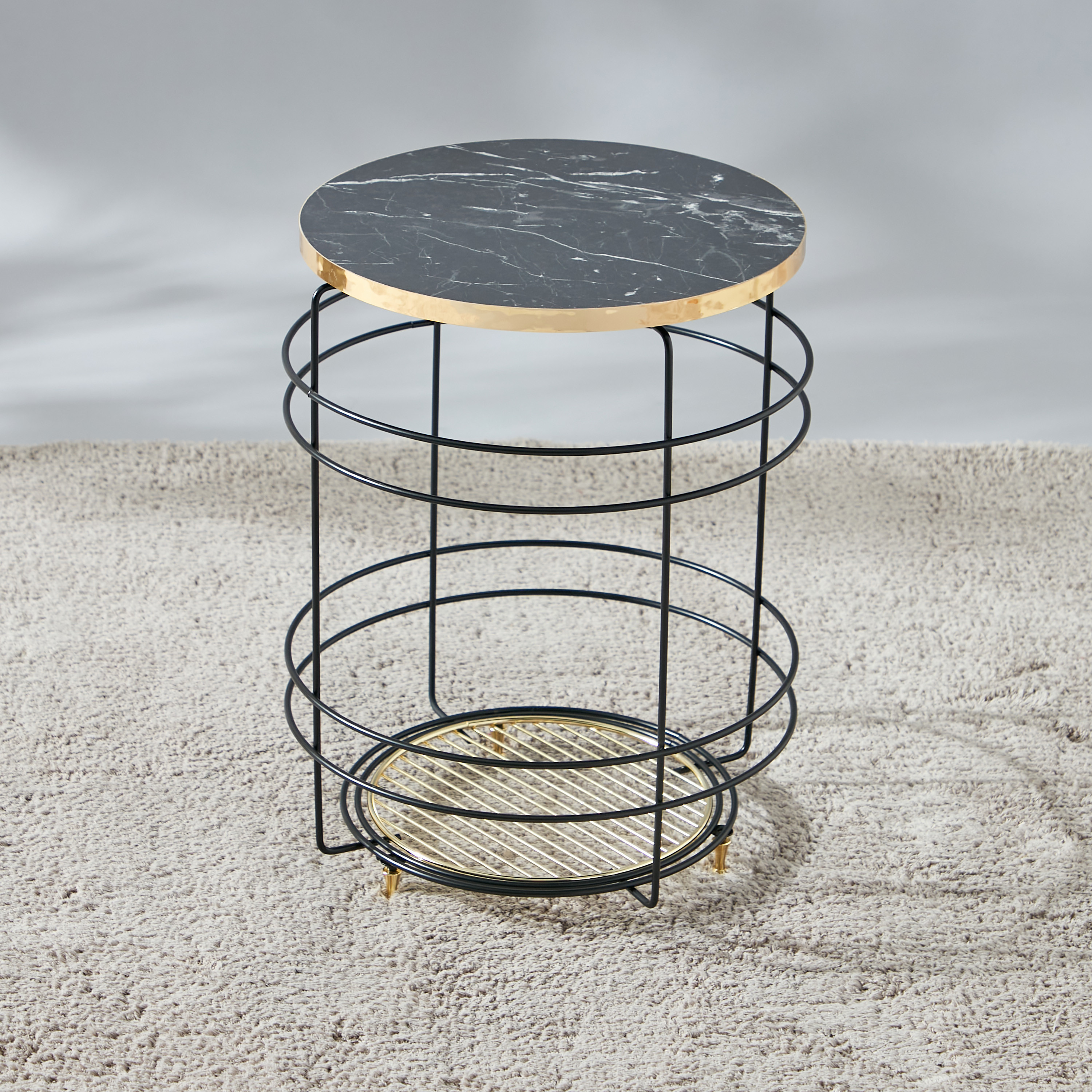 Metallic Side Table - 40x40x55 cms-furniture-livingroom-sideandendtables-image-2