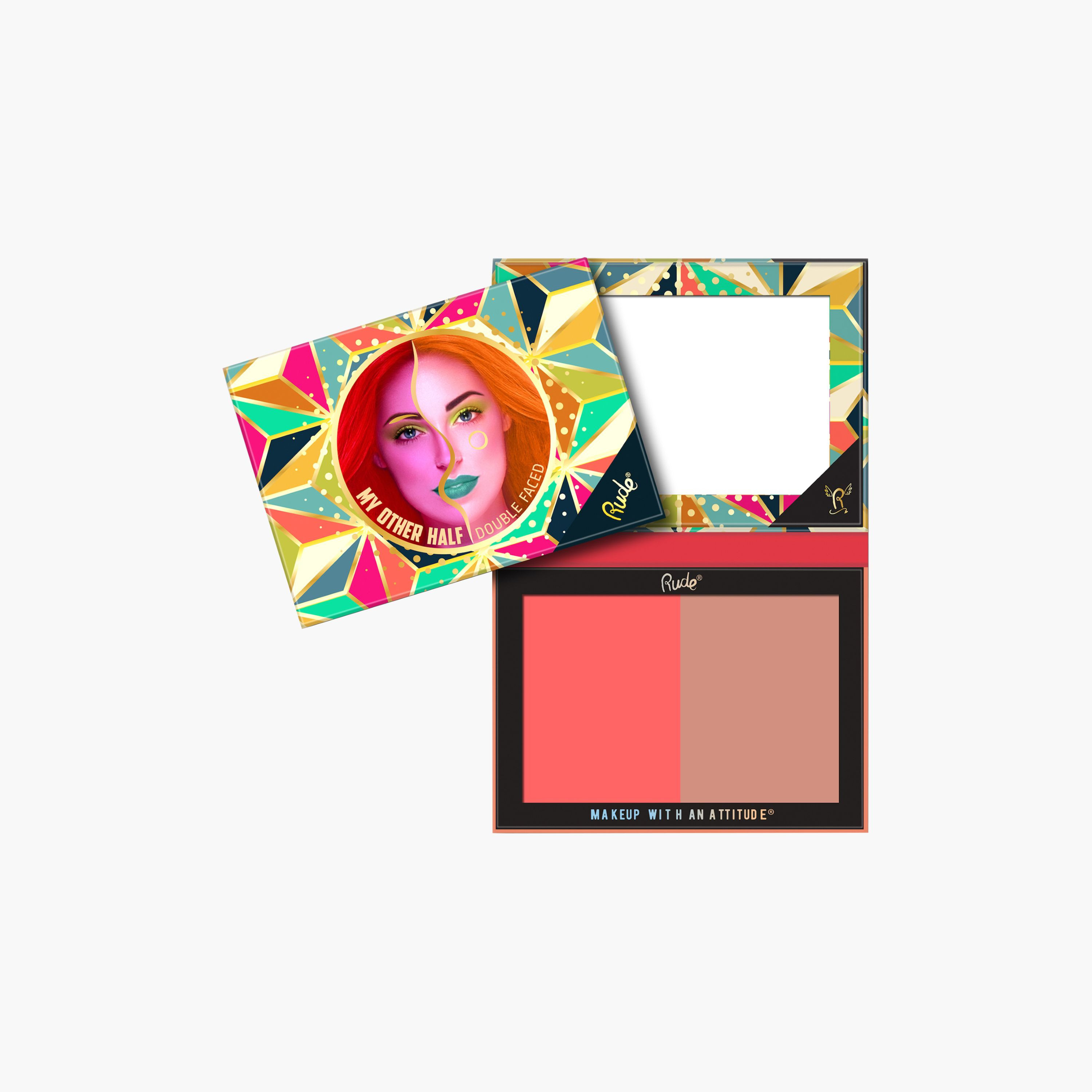 Rude My Other Half Double Faced Blush Palette - 13 gms-beautyandpersonalcare-makeup-face-blushes-image-1