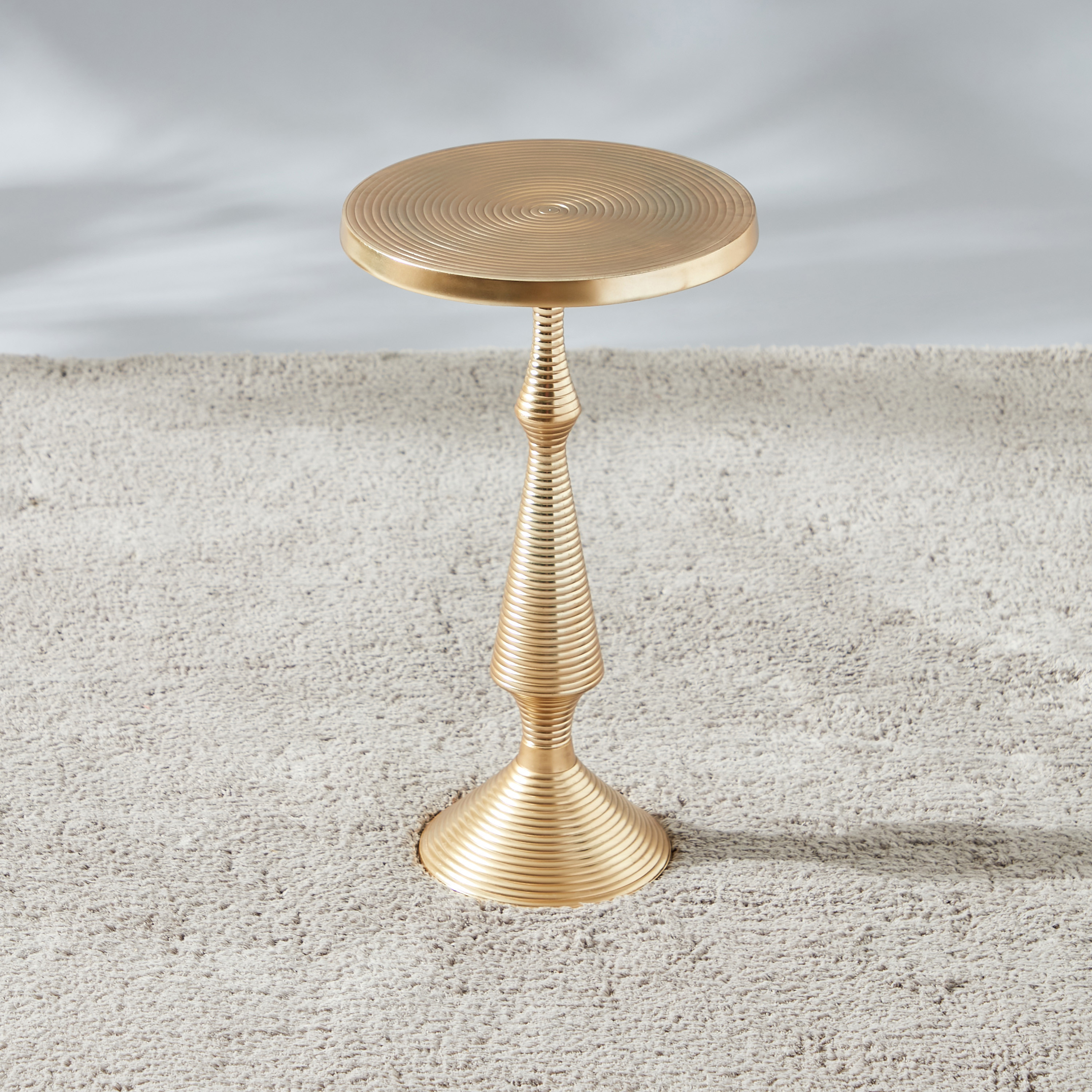 Metallic Textured Round Top Table - 30x30x54 cms-furniture-livingroom-sideandendtables-image-2