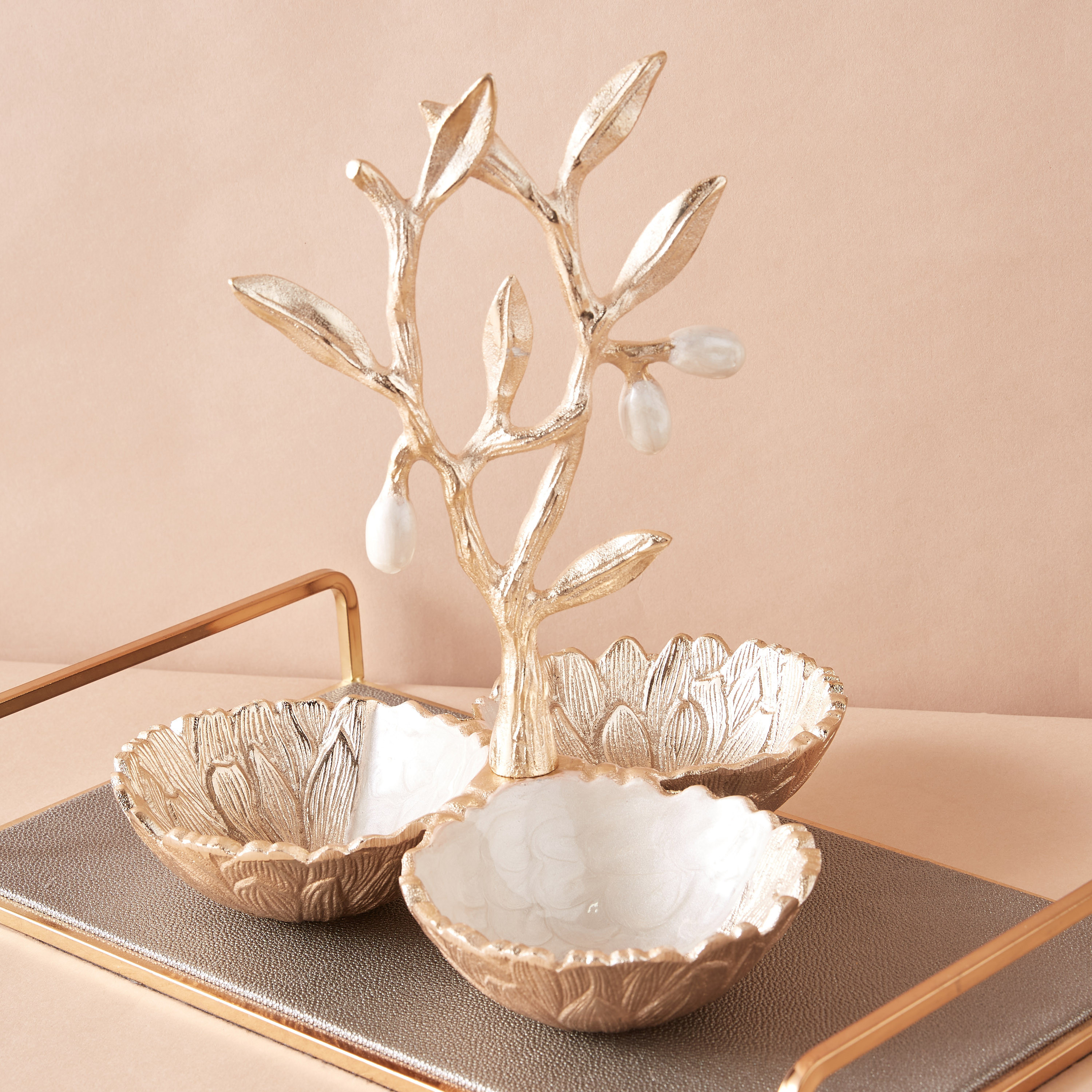 وعاء مكسرات مزيّن بالأزهار - 23x23 سم-household-dining-dinnerware-bowls-image-4