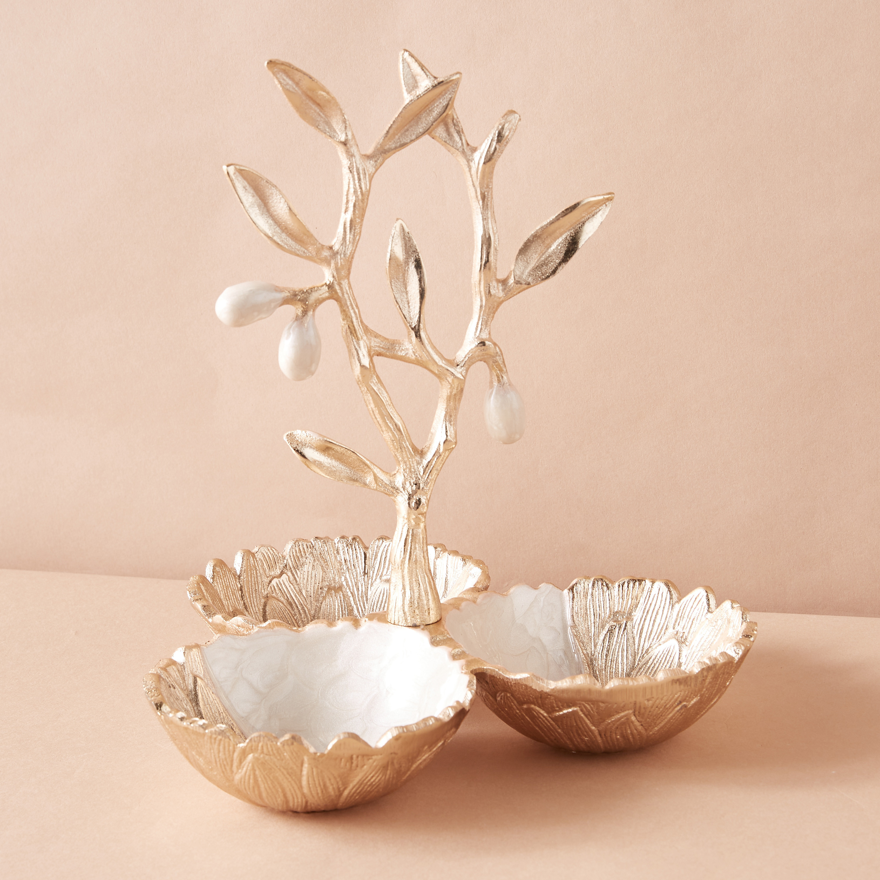وعاء مكسرات مزيّن بالأزهار - 23x23 سم-household-dining-dinnerware-bowls-image-3