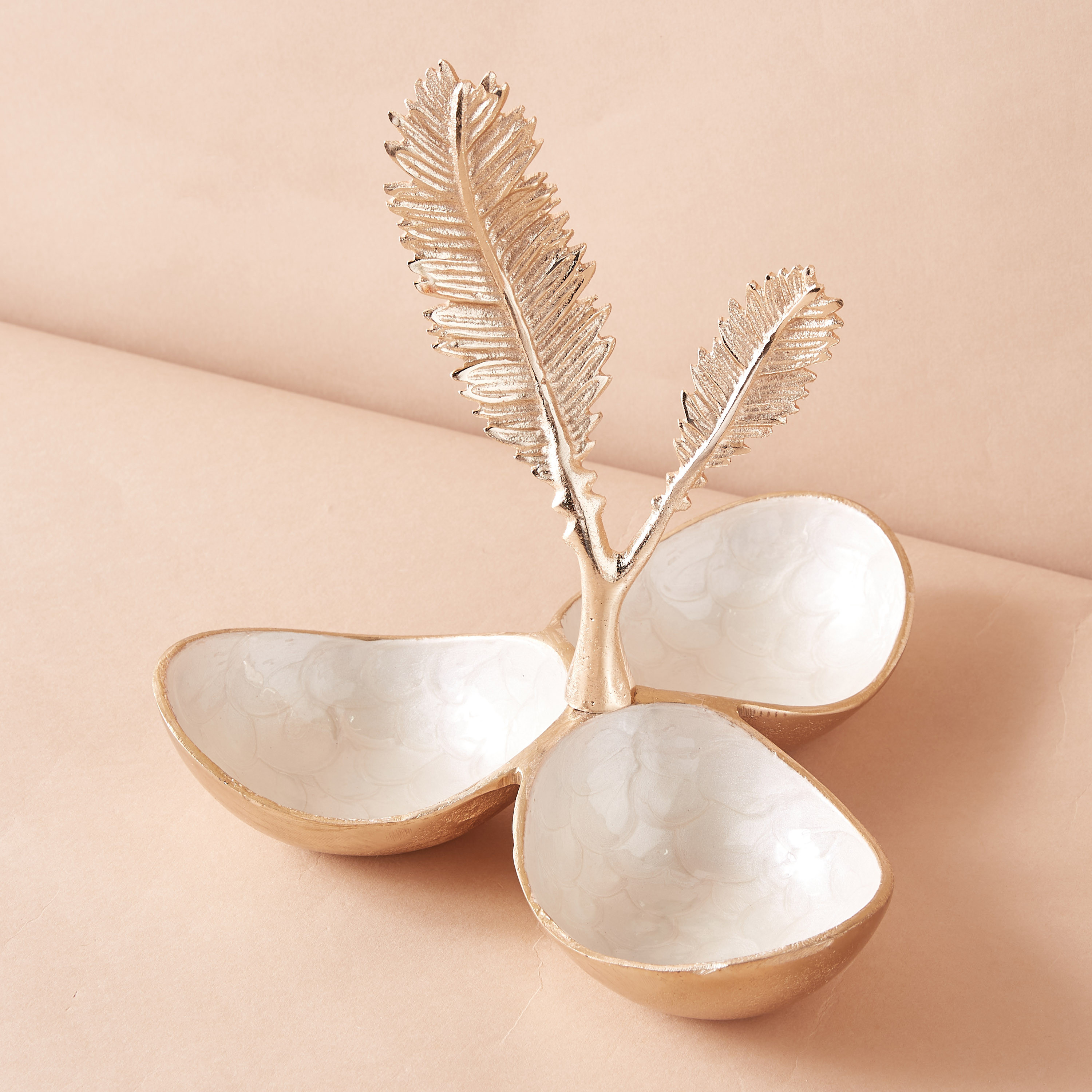 Feathers Accented Decorative Nuts Bowl - 23x22 cms-household-dining-dinnerware-bowls-image-2