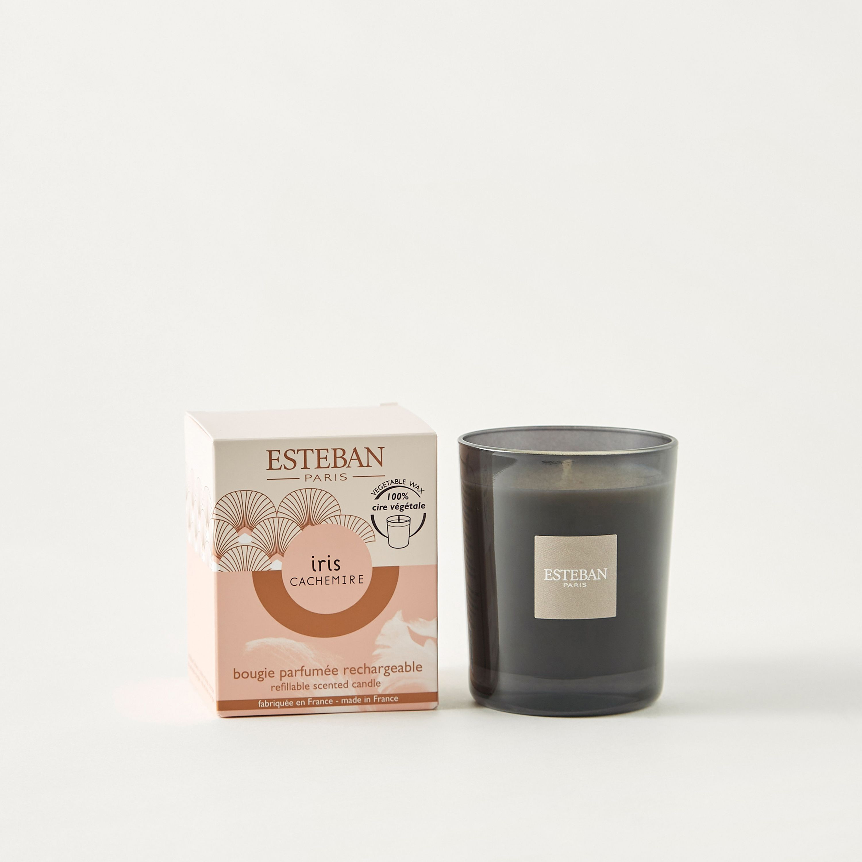 جرة شموع زجاج معطرة ايريس كاشمير قابلة لإعادة الملء من استيبان - 170 جم-household-homefragrance-candles-image-1