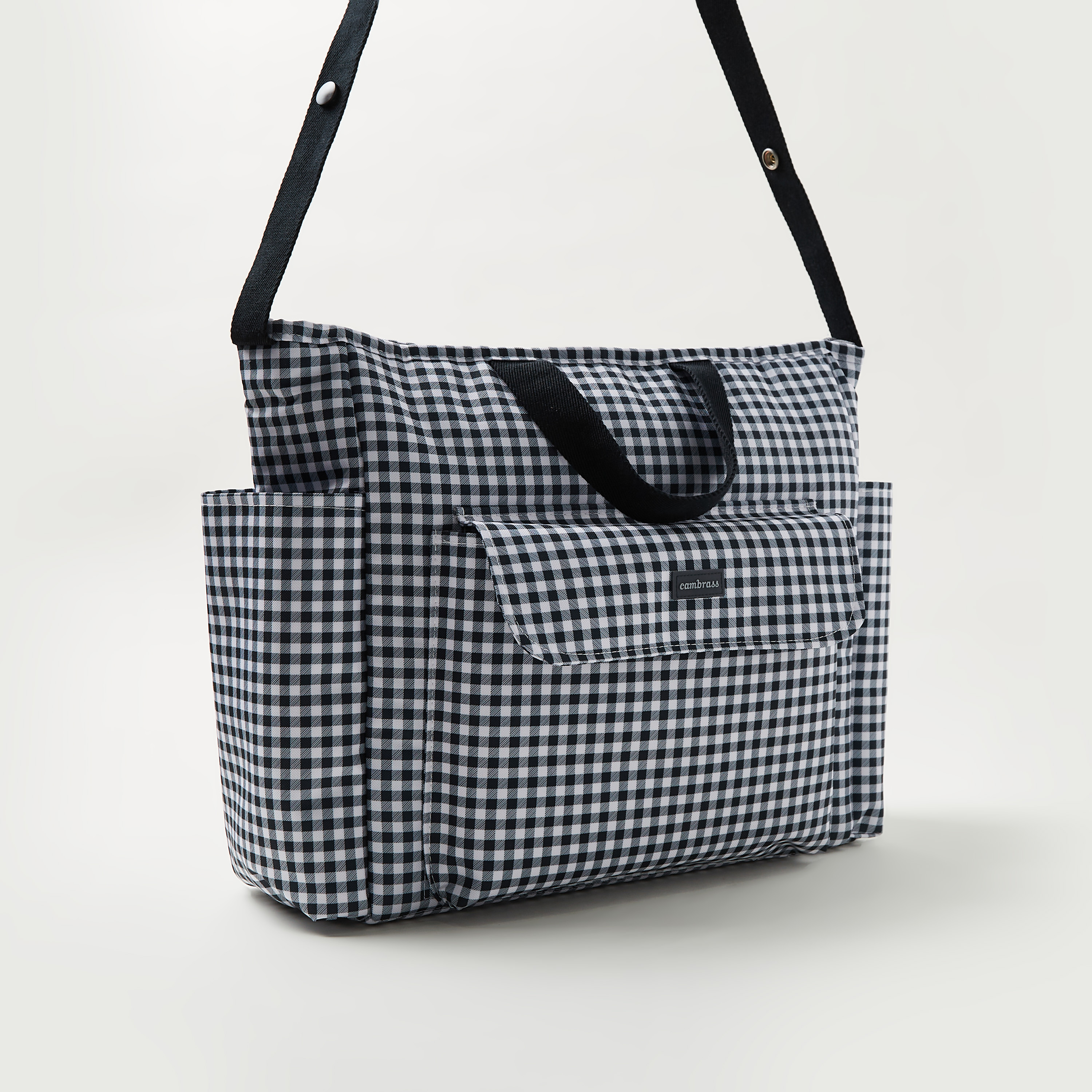 Cambrass Checked Diaper Bag with Zip Closure-baby-gear-diaperbags-image-2