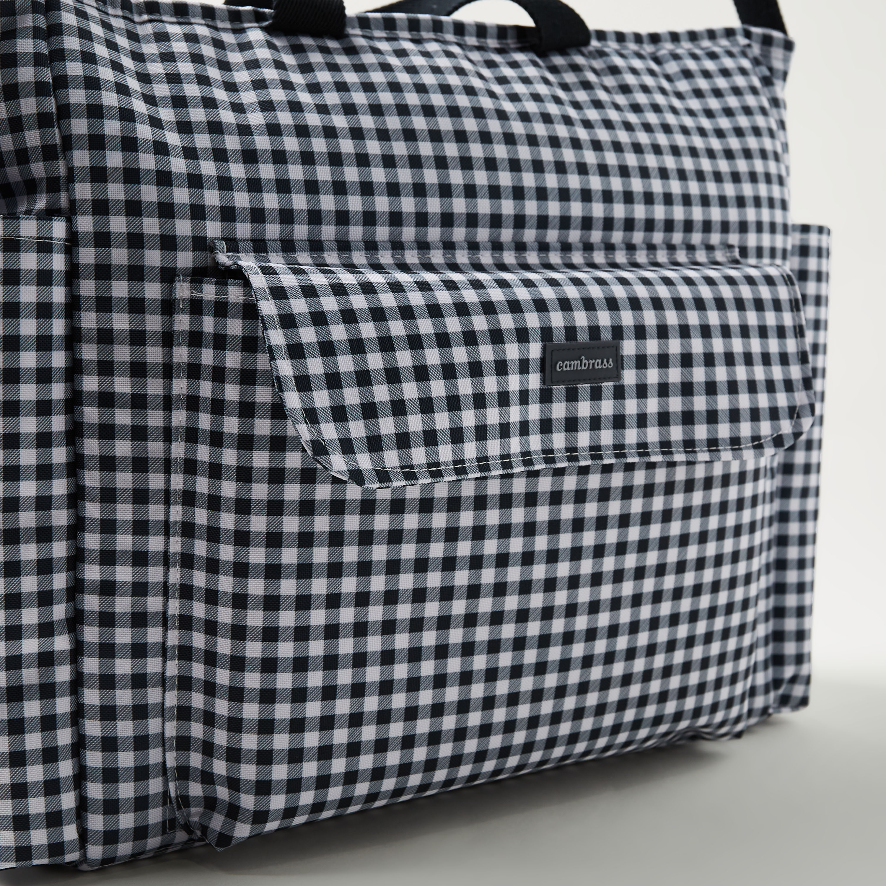 Cambrass Checked Diaper Bag with Zip Closure-baby-gear-diaperbags-image-3