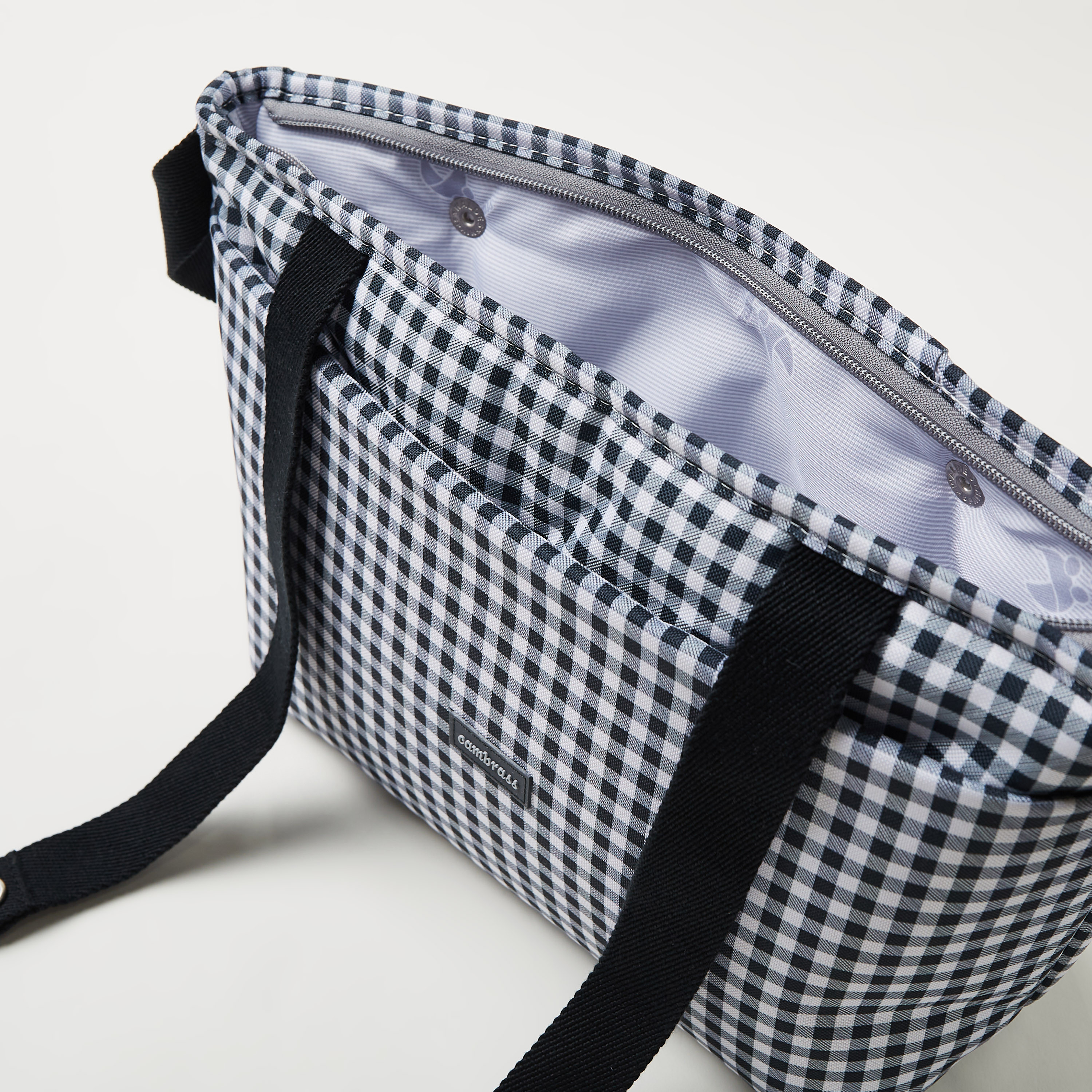 Cambrass Checked Pram Bag with Zip Closure-baby-gear-diaperbags-image-4
