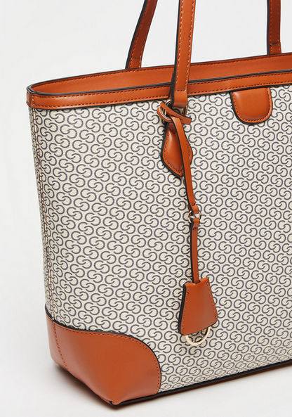 Celeste All Over Monogram Print Tote Bag with Double Handles
