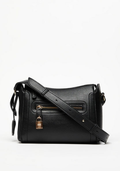 Celeste Textured Crossbody Bag with Adjustable Strap and Zip Closure