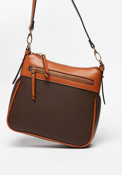 Celeste Panelled Crossbody Bag with Adjustable Strap and Zip Closure-Women%27s Handbags-image-2