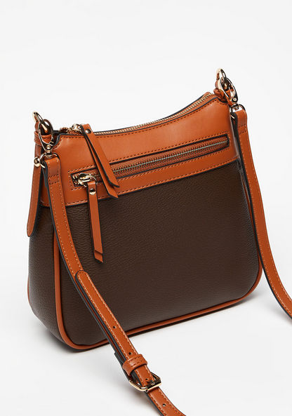 Celeste Panelled Crossbody Bag with Adjustable Strap and Zip Closure