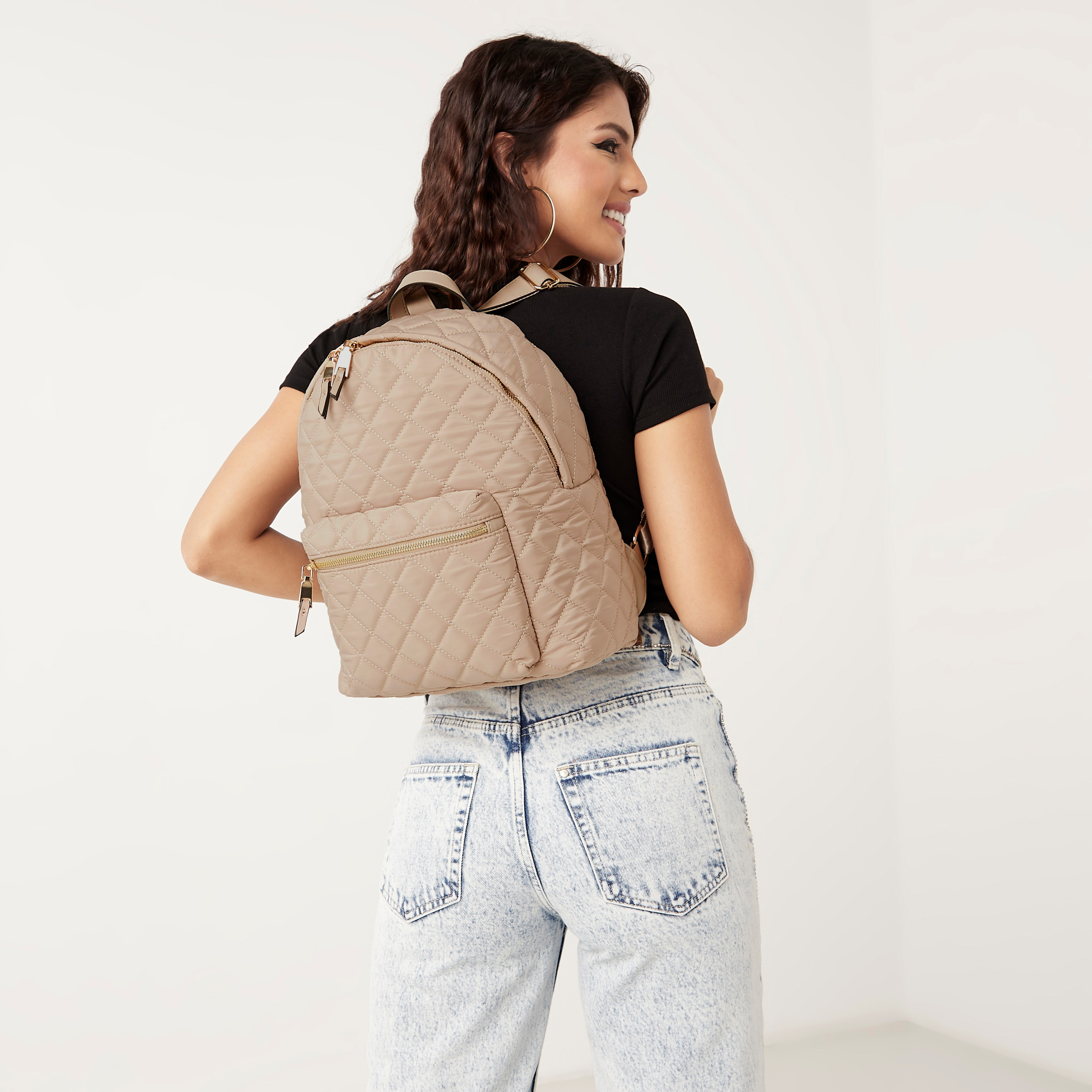 Quilted backpack sales