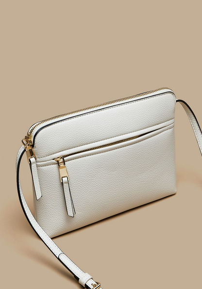 Celeste Solid Crossbody Bag with Adjustable Strap and Zip Closure