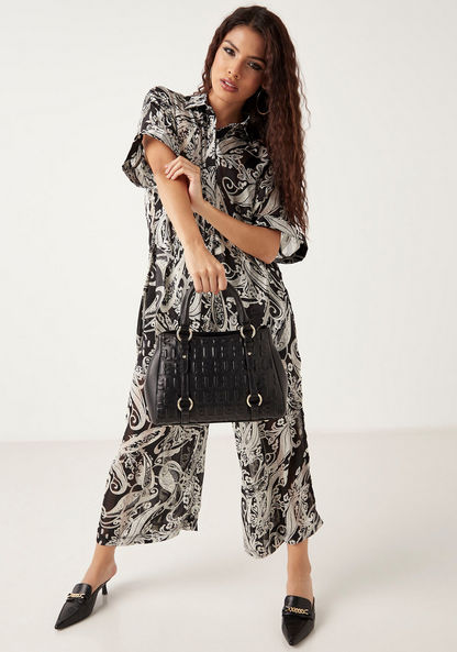 Elle Monogram 3D Embossed Tote Bag with Dual Handle and Detachable Strap-Women%27s Handbags-image-5
