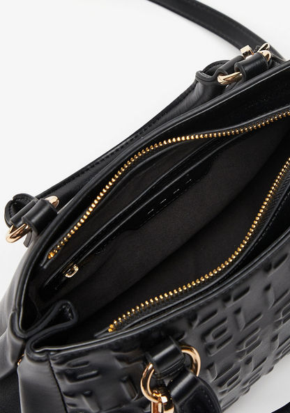 Elle Monogram 3D Embossed Tote Bag with Dual Handle and Detachable Strap-Women%27s Handbags-image-6
