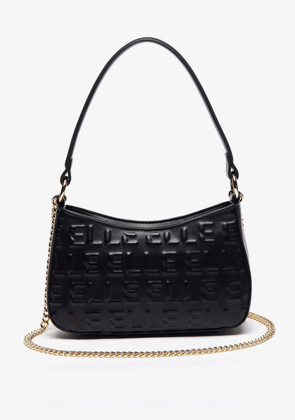 Elle Embossed Crossbody Bag with Chain Strap and Zip Closure