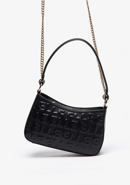 Elle Embossed Crossbody Bag with Chain Strap and Zip Closure-Women%27s Handbags-image-2