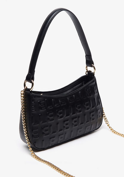 Elle Embossed Crossbody Bag with Chain Strap and Zip Closure-Women%27s Handbags-image-3