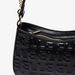 Elle Embossed Crossbody Bag with Chain Strap and Zip Closure-Women%27s Handbags-thumbnailMobile-4