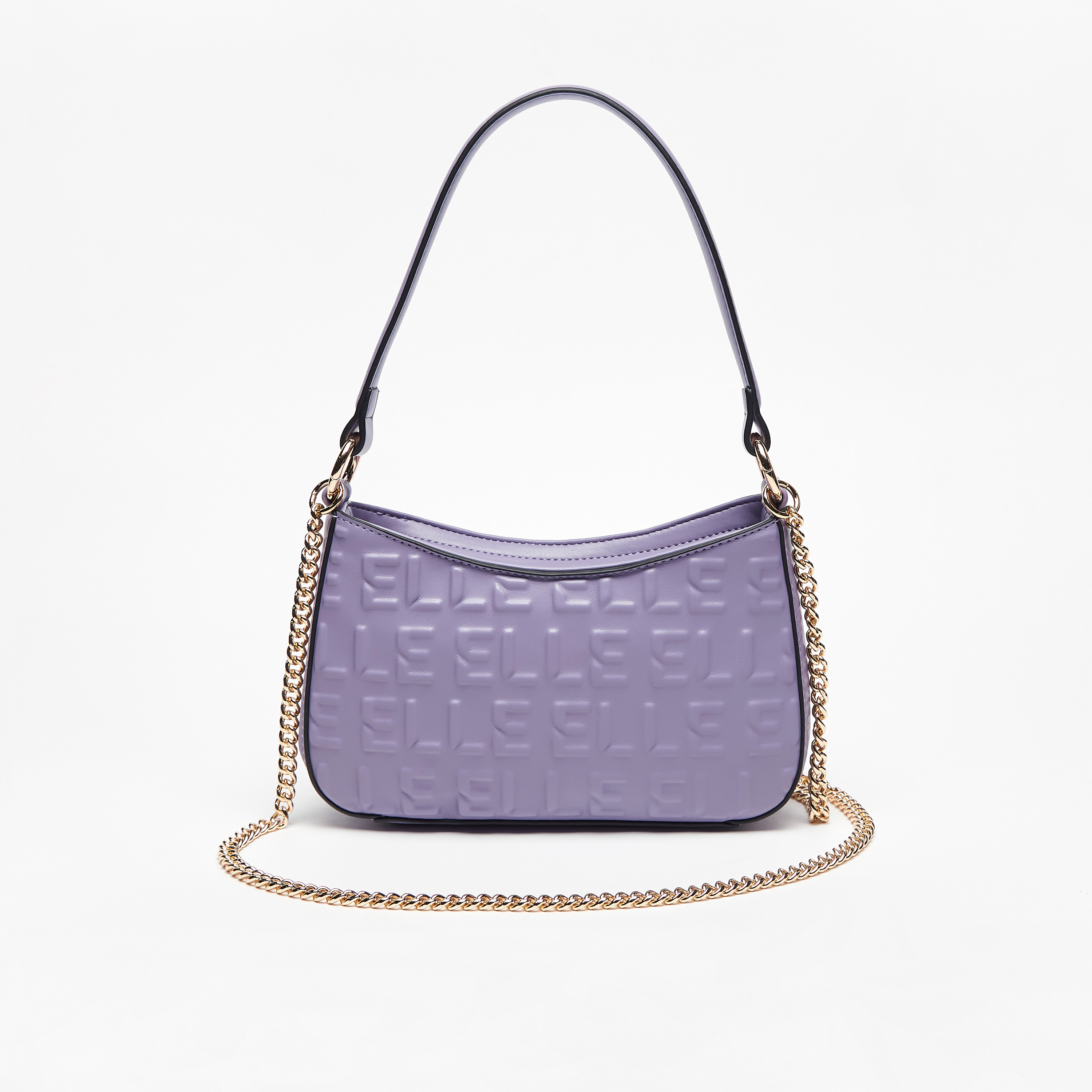 Buy Elle Embossed Crossbody Bag with Chain Strap and Zip Closure Splash UAE