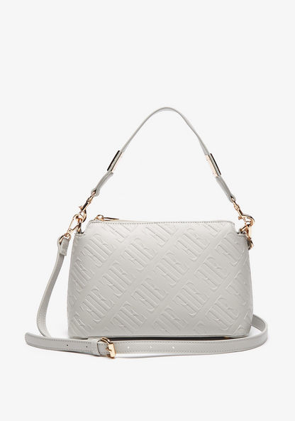 ELLE Textured Crossbody Bag with Detachable Straps and Zip Closure