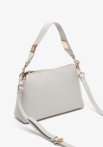 ELLE Textured Crossbody Bag with Detachable Straps and Zip Closure