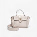 Elle Textured Satchel Bag with Detachable Strap and Flap Closure-Women%27s Handbags-thumbnailMobile-0